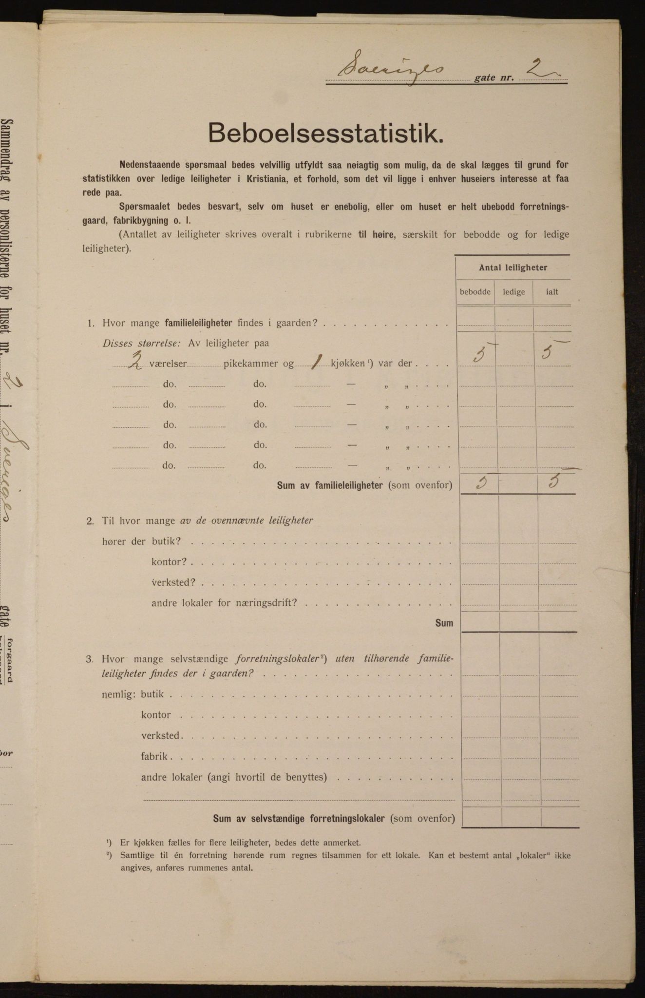 OBA, Kommunal folketelling 1.2.1912 for Kristiania, 1912, s. 105799