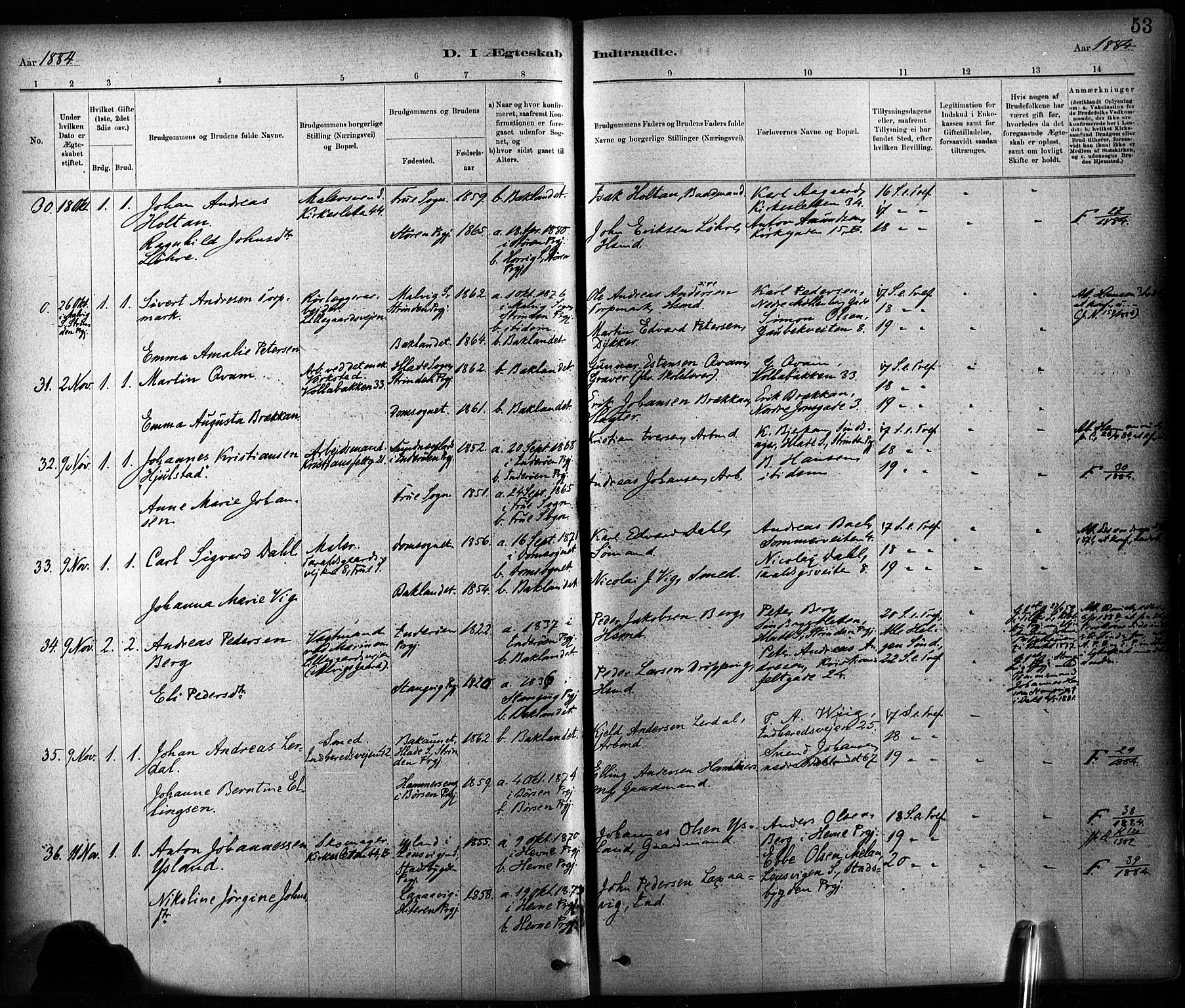 Ministerialprotokoller, klokkerbøker og fødselsregistre - Sør-Trøndelag, AV/SAT-A-1456/604/L0189: Ministerialbok nr. 604A10, 1878-1892, s. 53