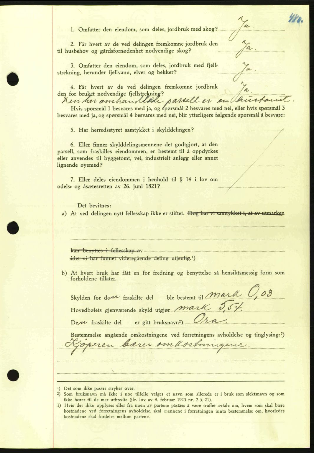 Nordmøre sorenskriveri, SAT/A-4132/1/2/2Ca: Pantebok nr. A89, 1940-1941, Dagboknr: 14/1941
