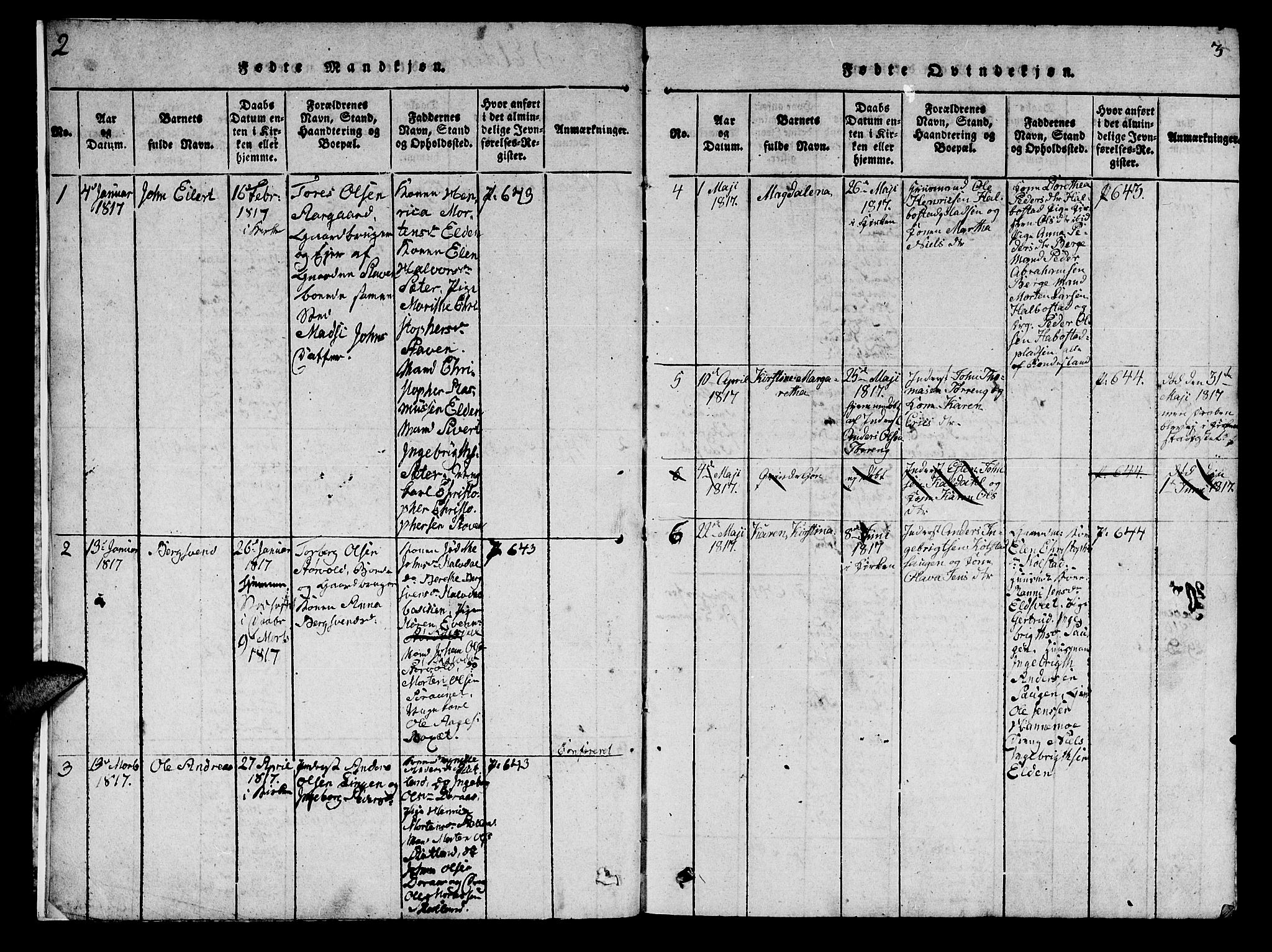 Ministerialprotokoller, klokkerbøker og fødselsregistre - Nord-Trøndelag, SAT/A-1458/742/L0411: Klokkerbok nr. 742C02, 1817-1825, s. 2-3