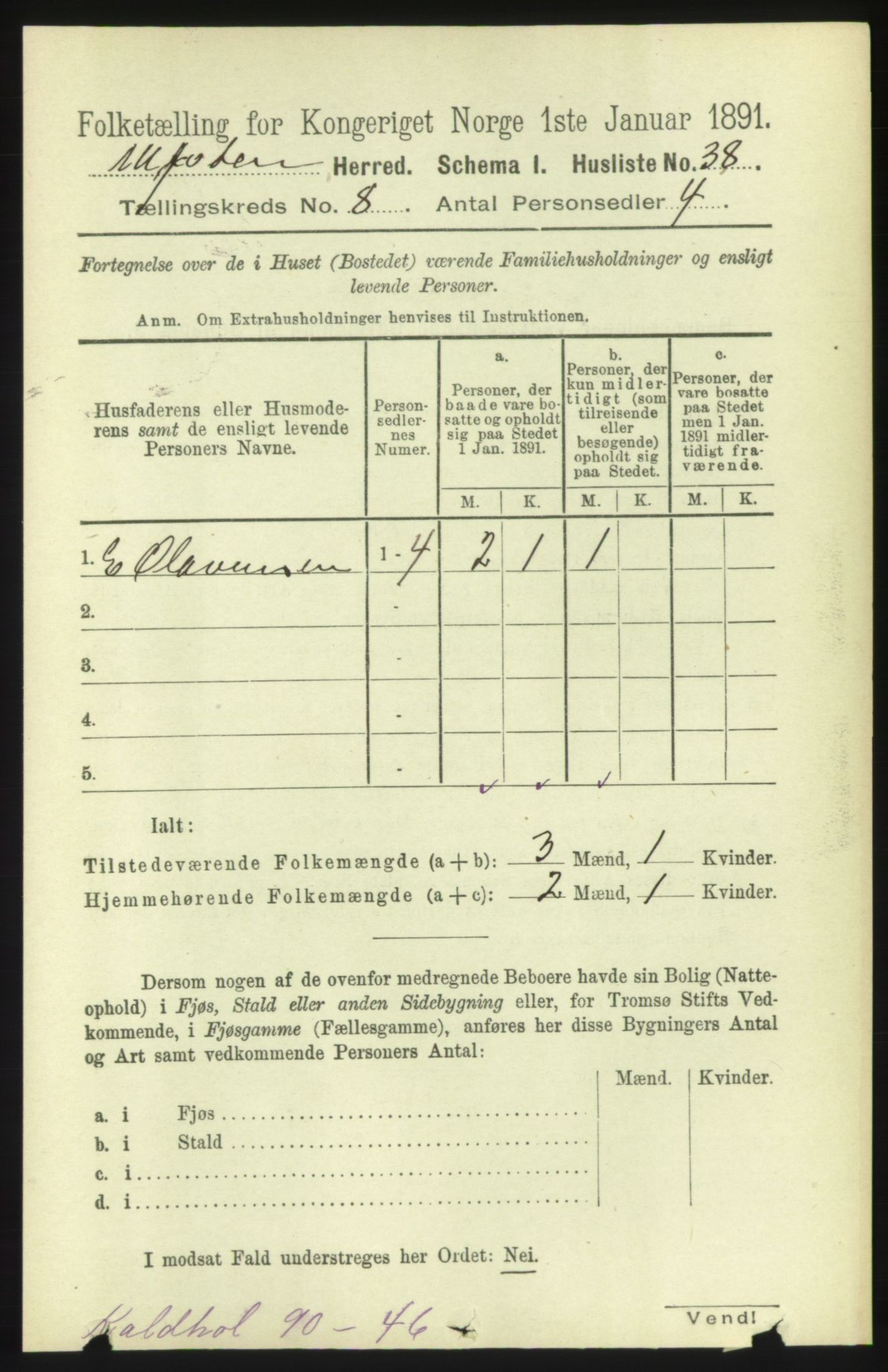 RA, Folketelling 1891 for 1516 Ulstein herred, 1891, s. 2557