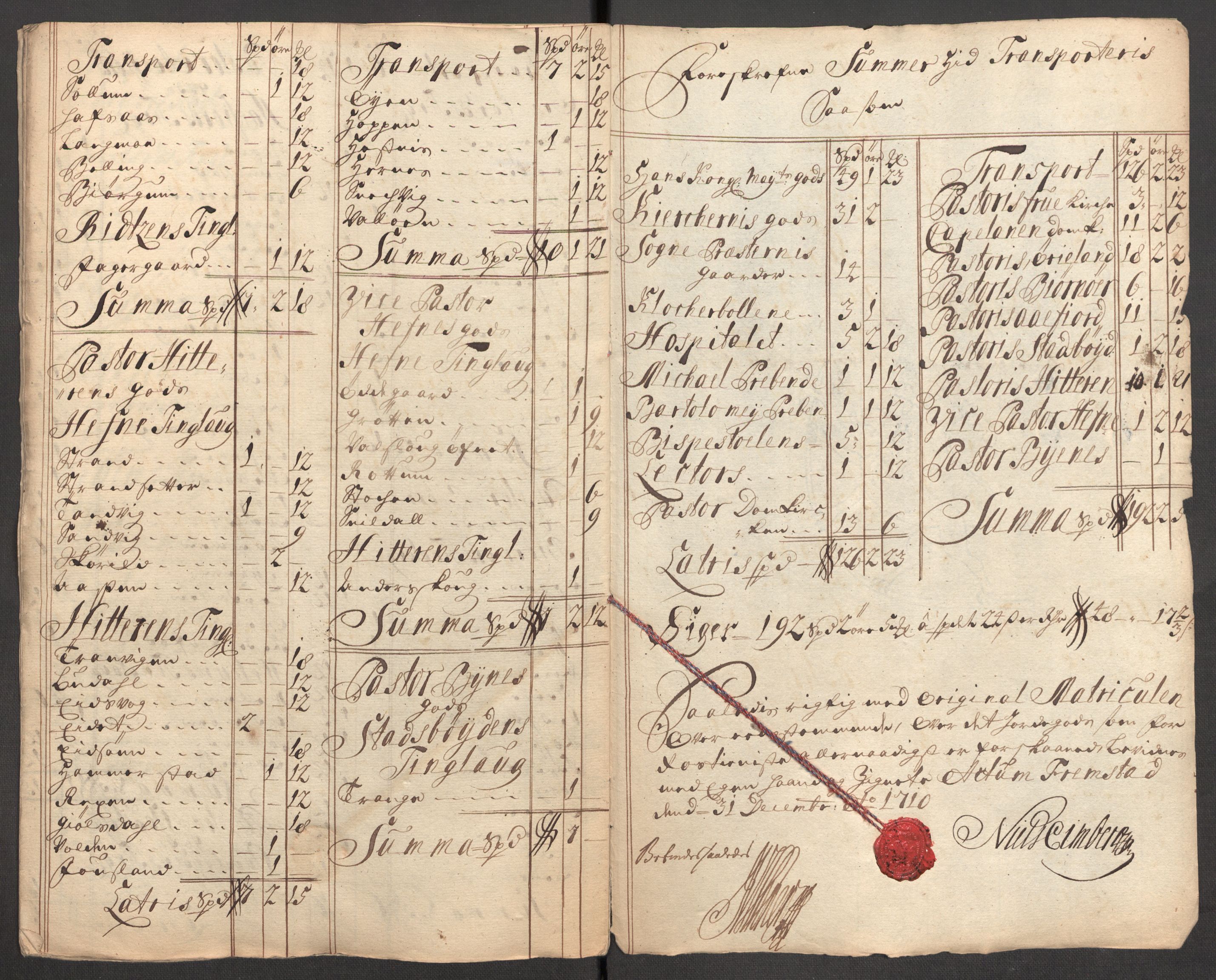 Rentekammeret inntil 1814, Reviderte regnskaper, Fogderegnskap, AV/RA-EA-4092/R57/L3859: Fogderegnskap Fosen, 1710, s. 186