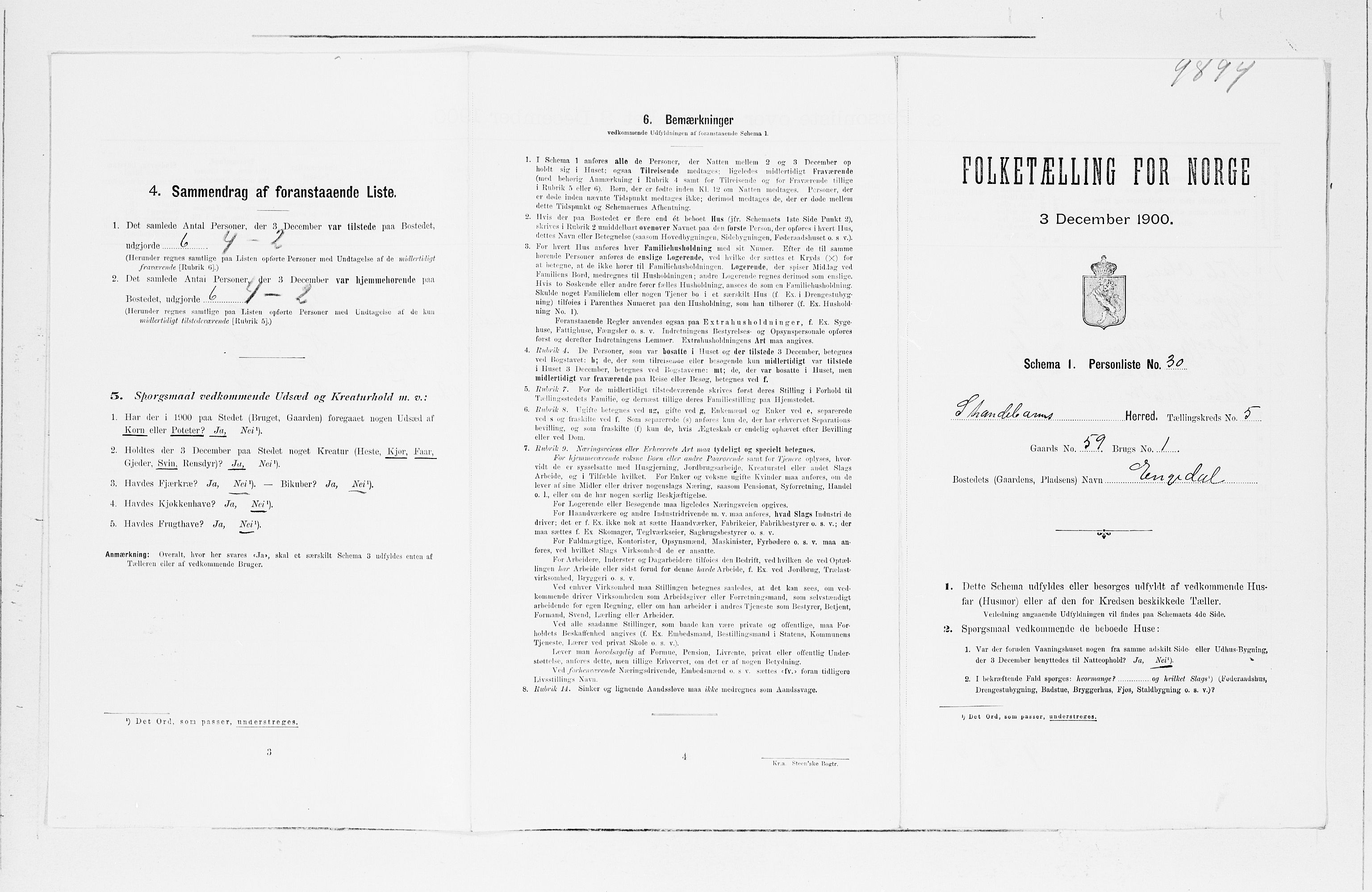 SAB, Folketelling 1900 for 1226 Strandebarm og Varaldsøy herred, 1900, s. 695