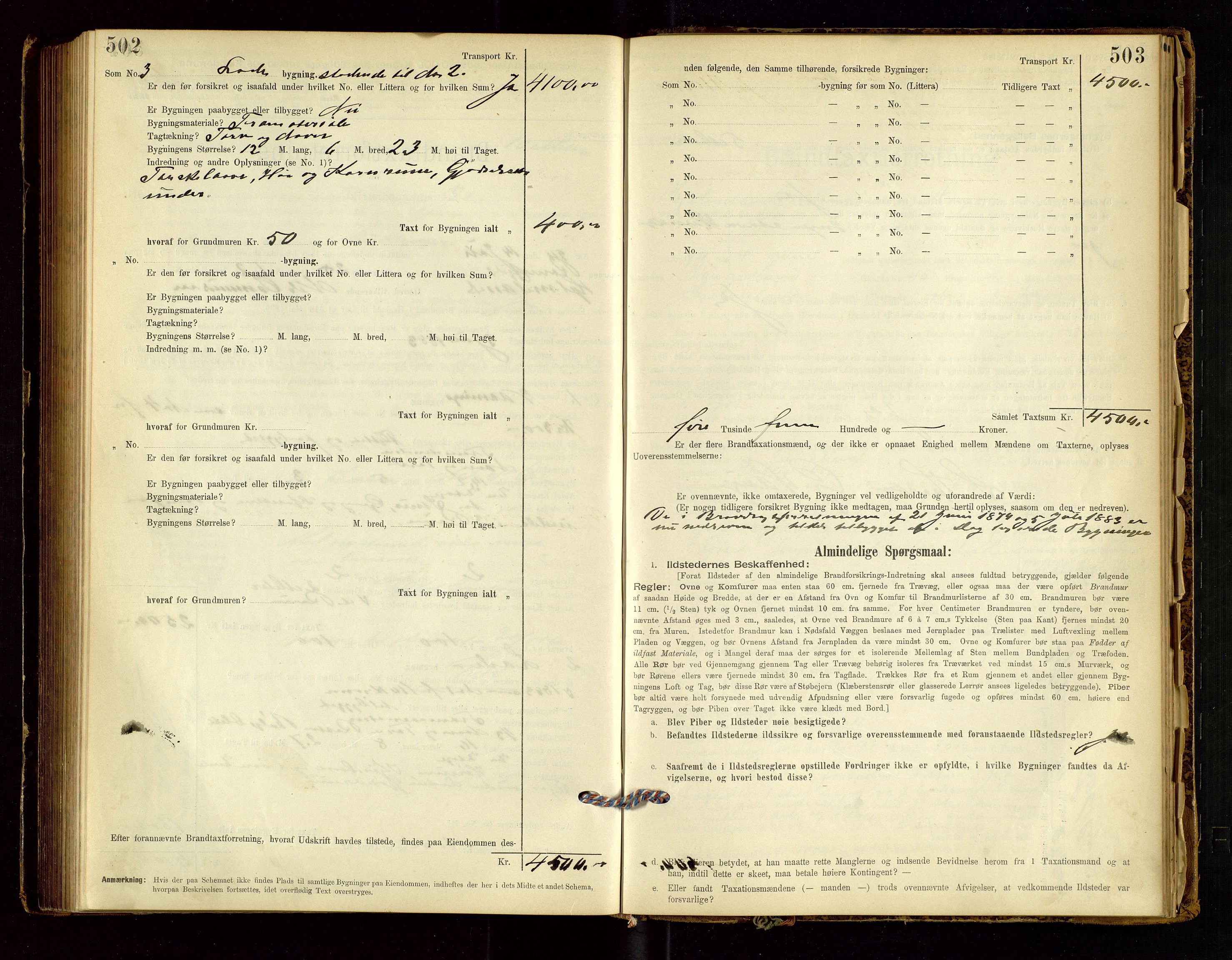 Hjelmeland lensmannskontor, AV/SAST-A-100439/Gob/L0001: "Brandtaxationsprotokol", 1895-1932, s. 502-503