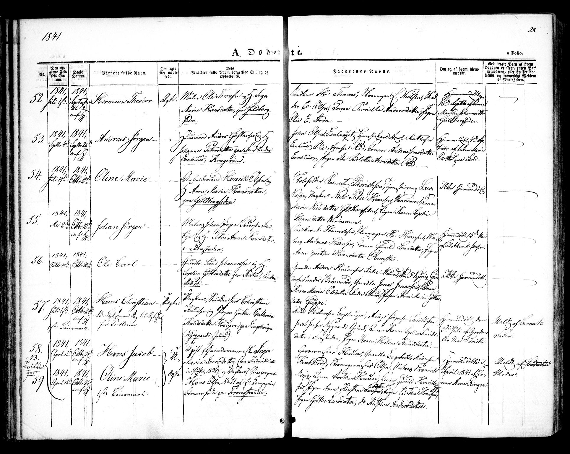 Glemmen prestekontor Kirkebøker, AV/SAO-A-10908/F/Fa/L0005: Ministerialbok nr. 5, 1838-1852, s. 28
