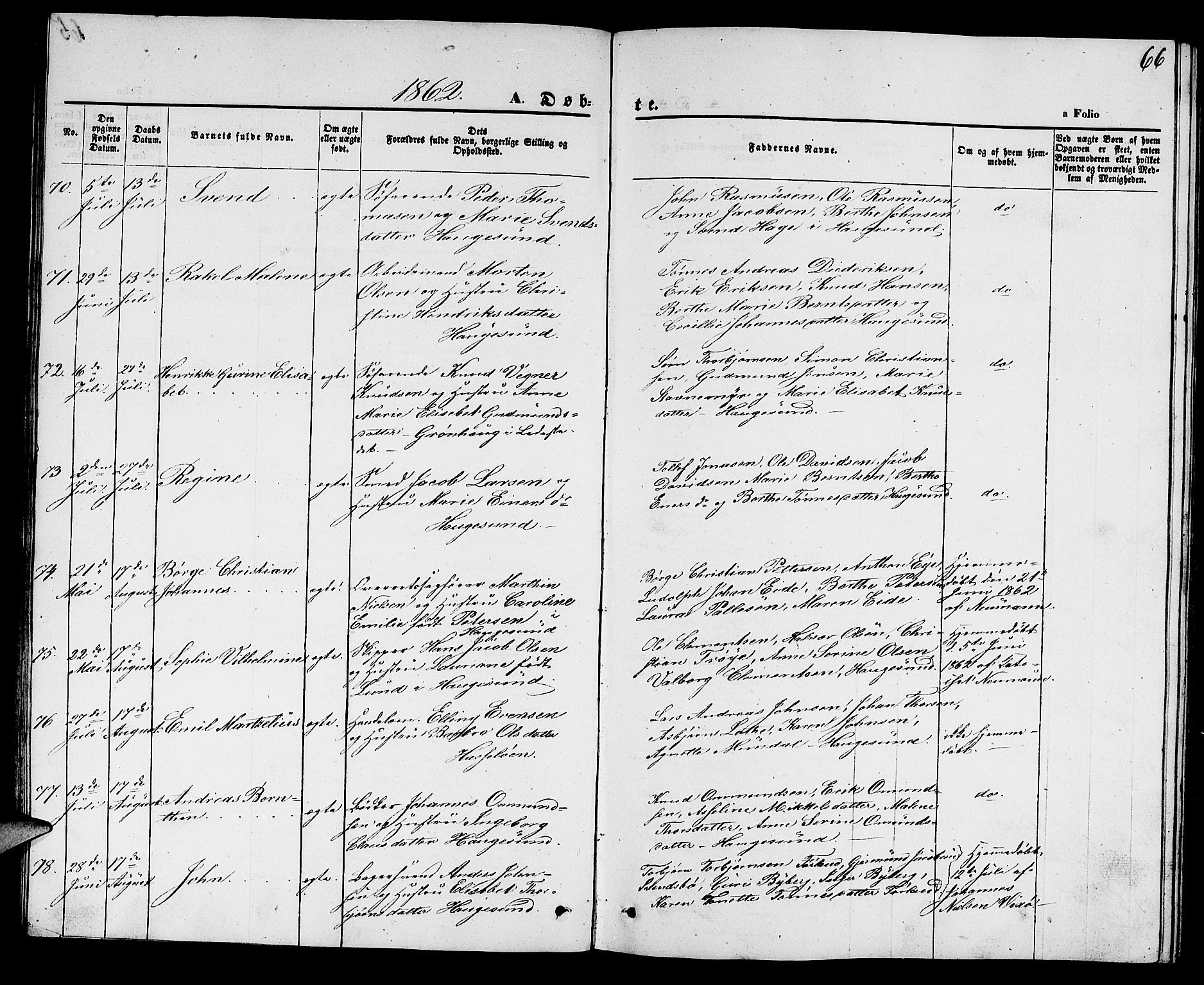 Torvastad sokneprestkontor, AV/SAST-A -101857/H/Ha/Hab/L0006: Klokkerbok nr. B 6, 1858-1867, s. 66