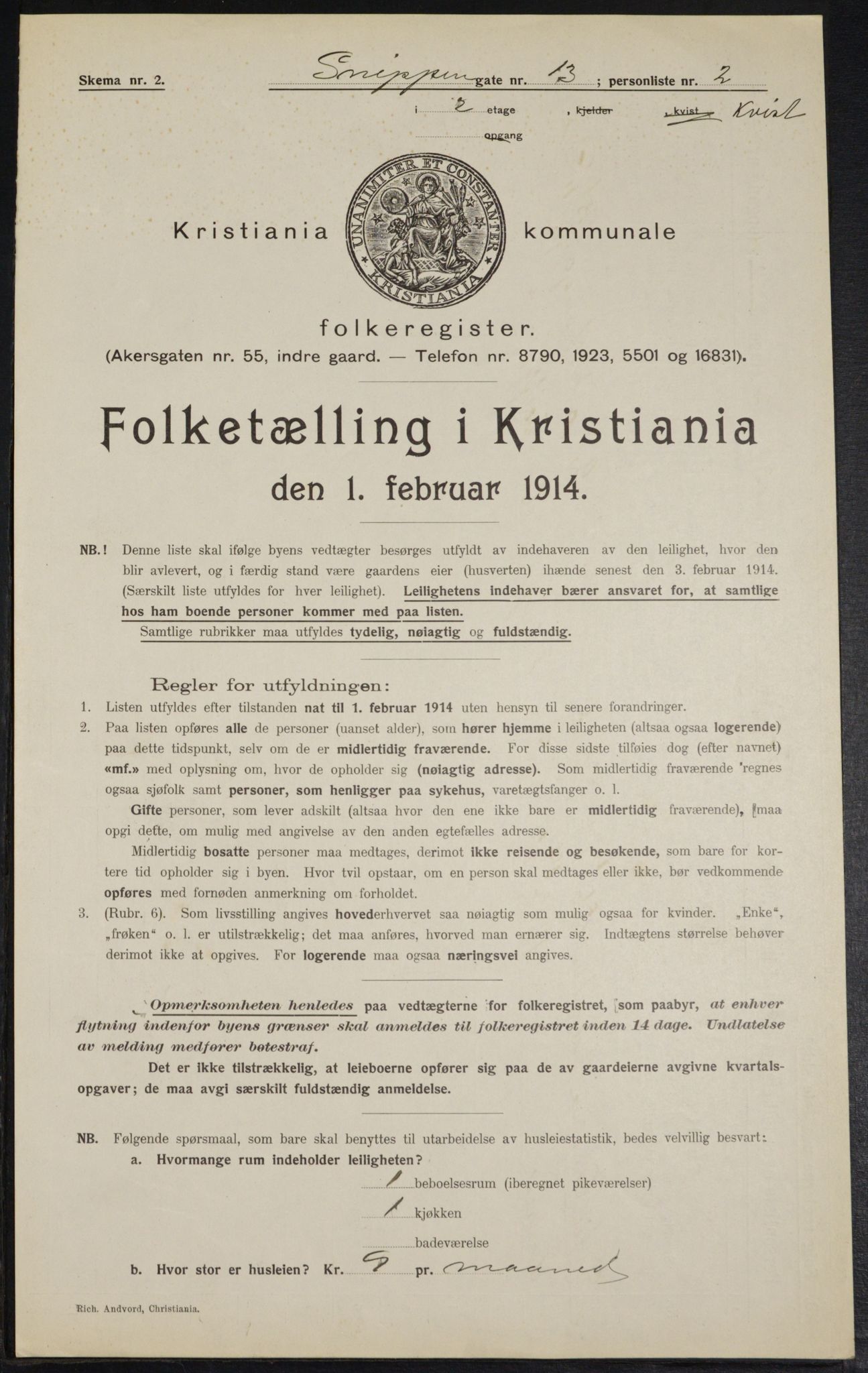 OBA, Kommunal folketelling 1.2.1914 for Kristiania, 1914, s. 97972