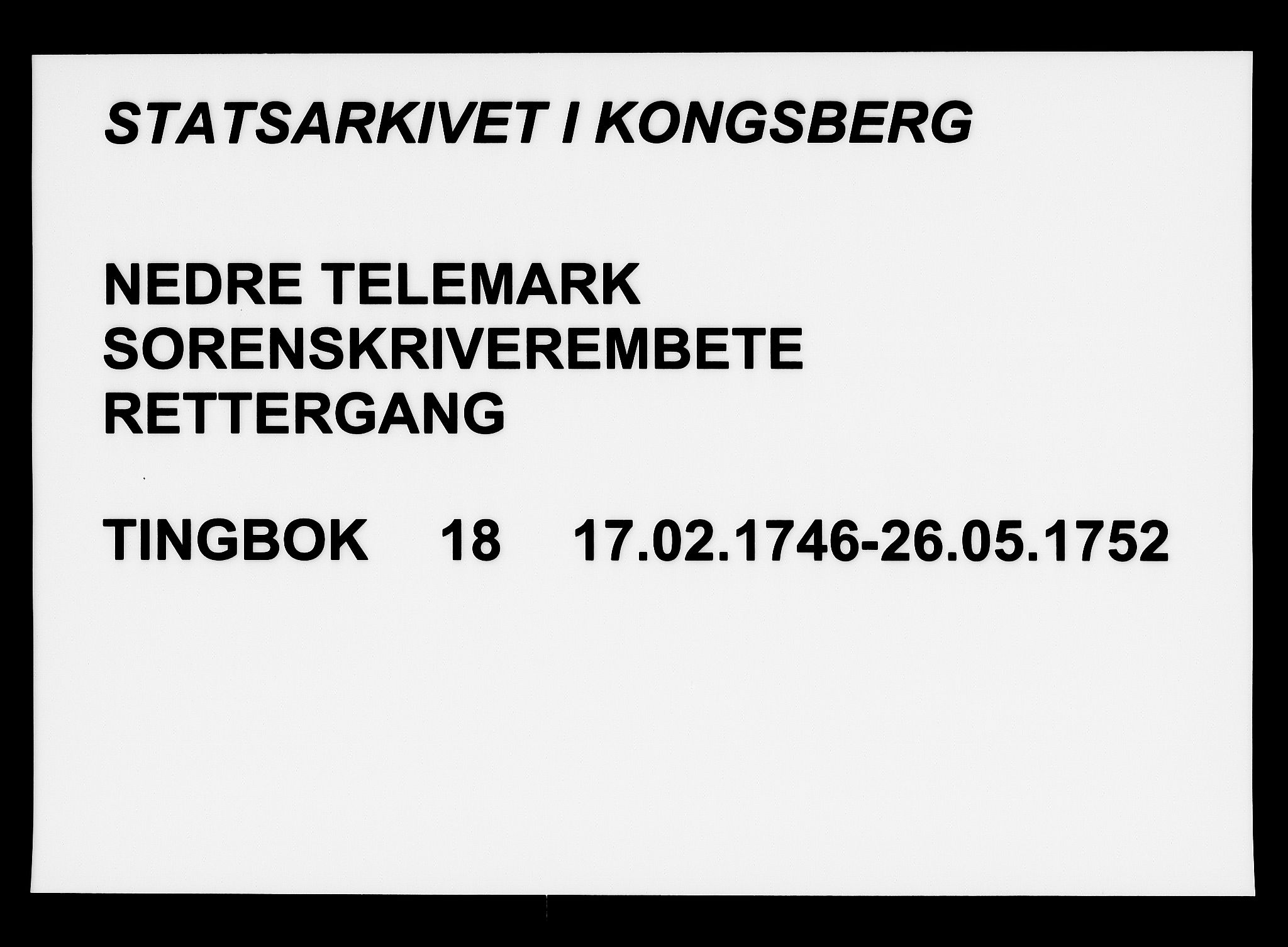 Nedre Telemark sorenskriveri, SAKO/A-135/F/Fa/L0018: Tingbok, 1746-1752