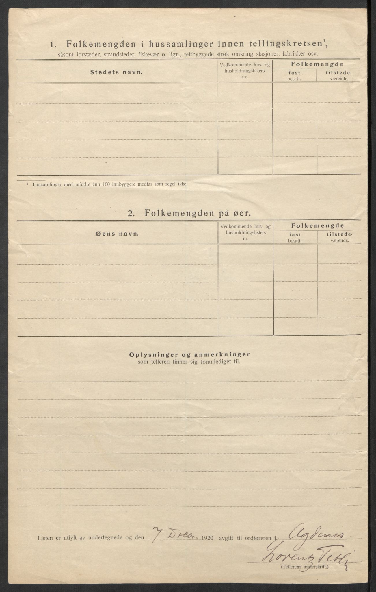 SAT, Folketelling 1920 for 1622 Agdenes herred, 1920, s. 11