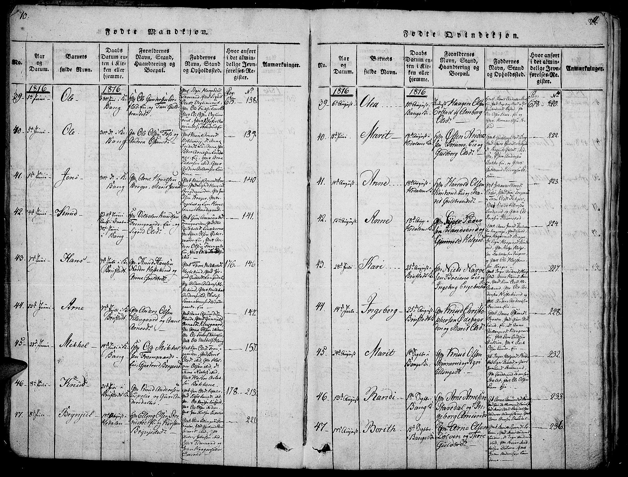 Sør-Aurdal prestekontor, SAH/PREST-128/H/Ha/Haa/L0002: Ministerialbok nr. 2, 1815-1840, s. 10-11