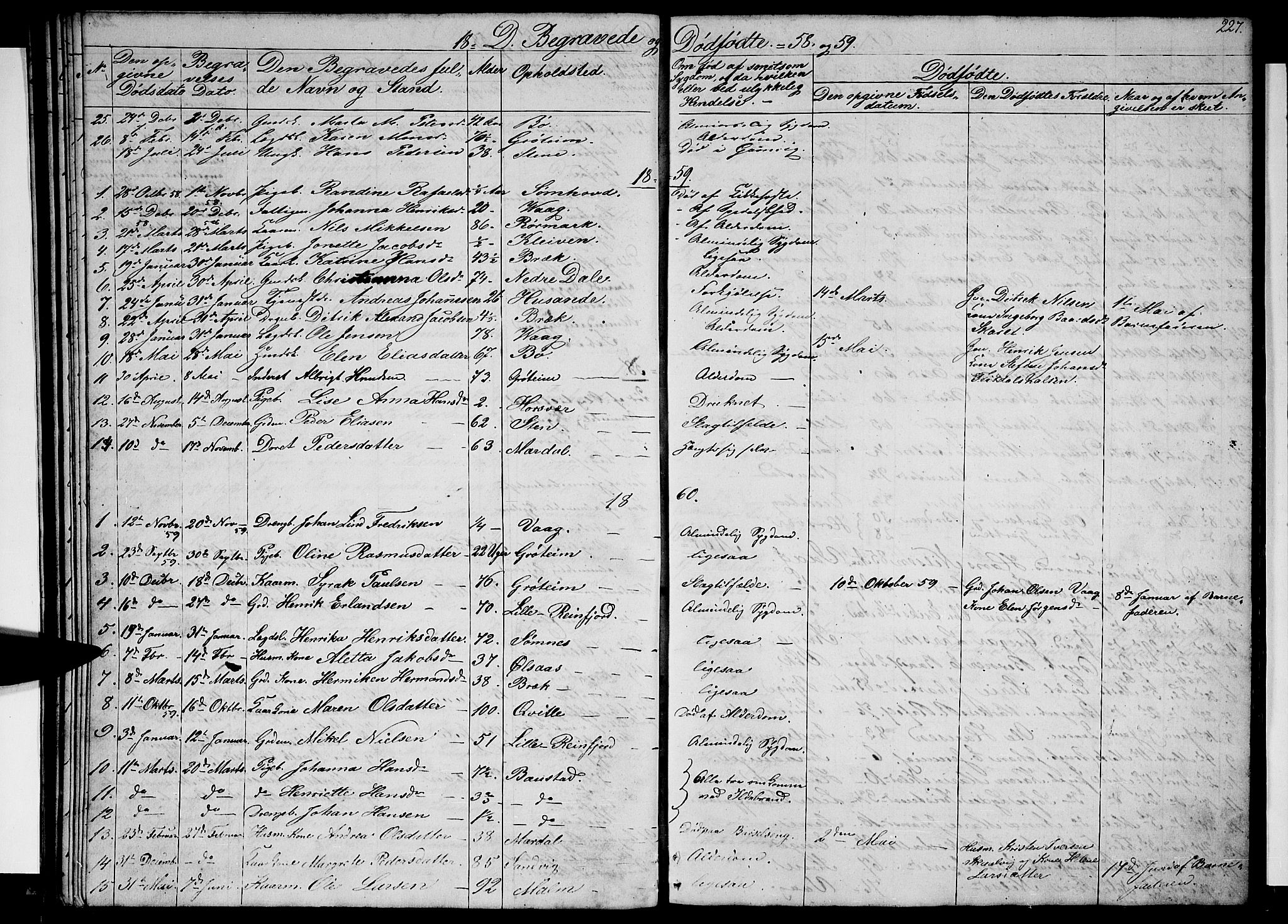 Ministerialprotokoller, klokkerbøker og fødselsregistre - Nordland, AV/SAT-A-1459/812/L0187: Klokkerbok nr. 812C05, 1850-1883, s. 227