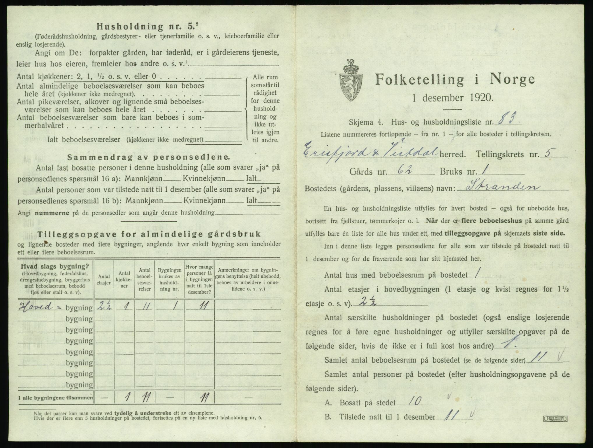 SAT, Folketelling 1920 for 1542 Eresfjord og Vistdal herred, 1920, s. 565