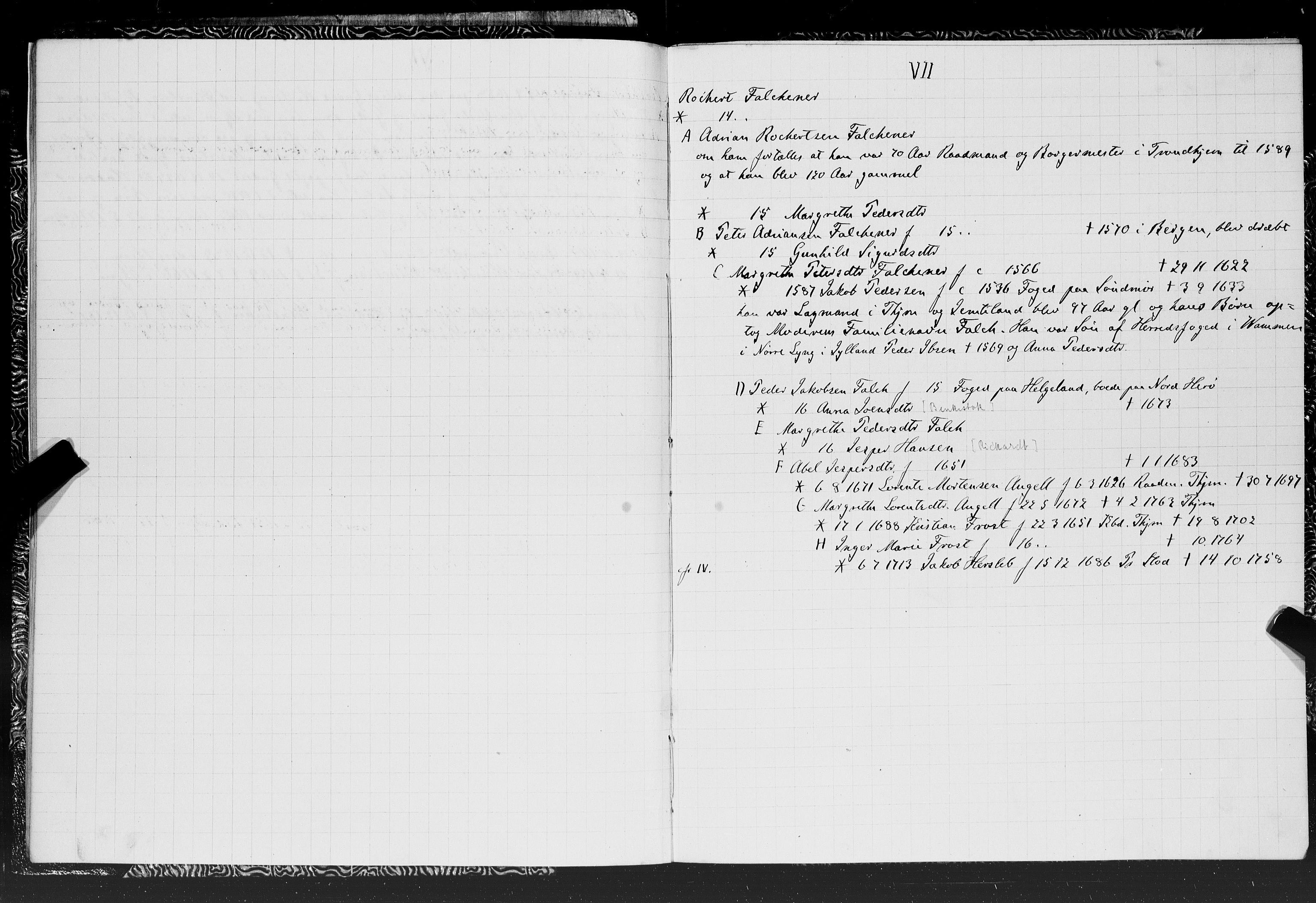 Hornemans samlinger, SAT/PA-X/A/L0014: Jakob Hersleb Hornemans forfedre, 1600-1886