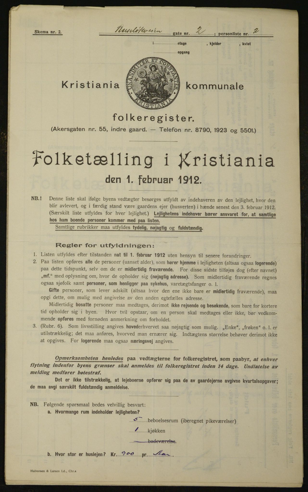 OBA, Kommunal folketelling 1.2.1912 for Kristiania, 1912, s. 84820