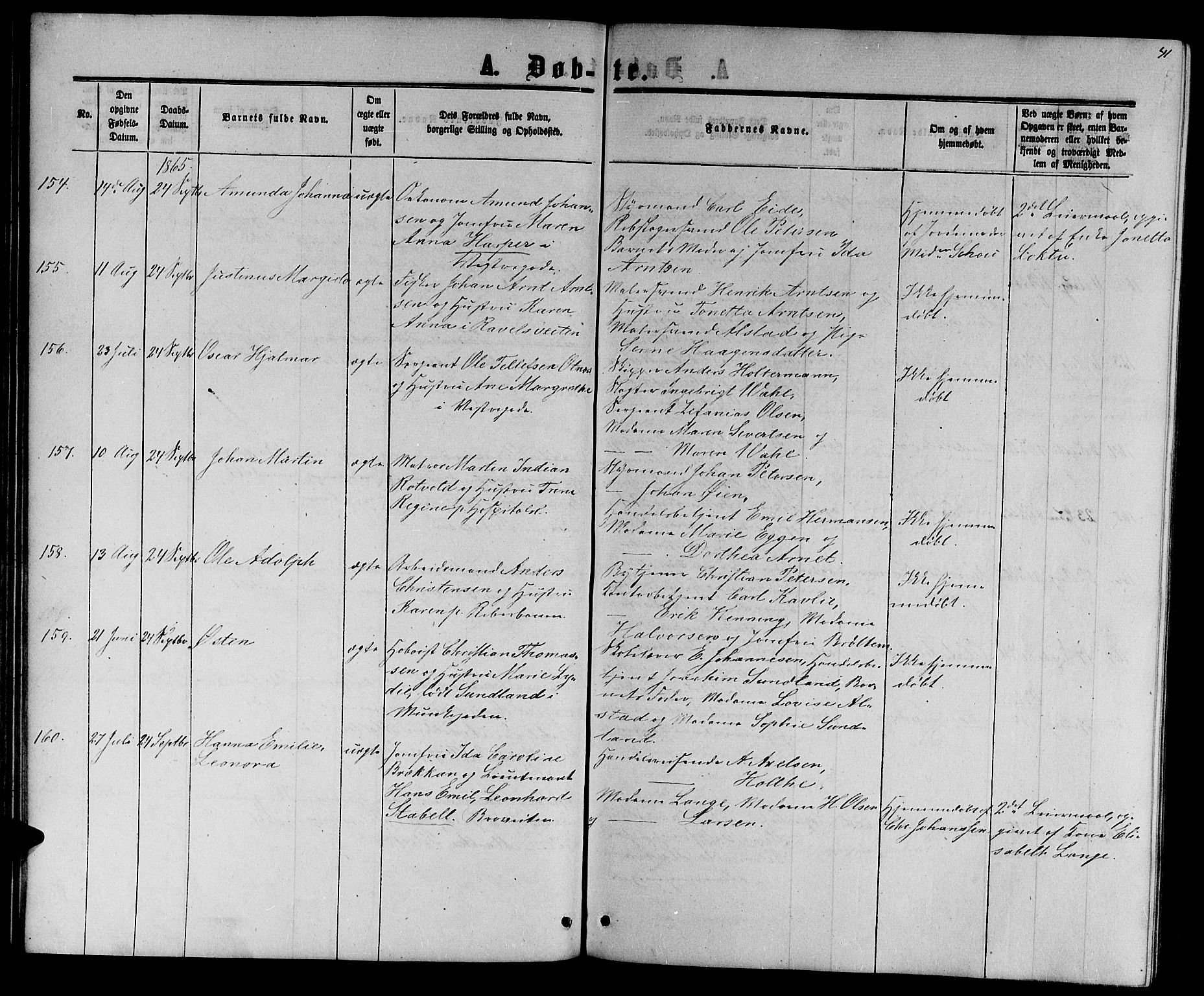 Ministerialprotokoller, klokkerbøker og fødselsregistre - Sør-Trøndelag, AV/SAT-A-1456/601/L0087: Klokkerbok nr. 601C05, 1864-1881, s. 41