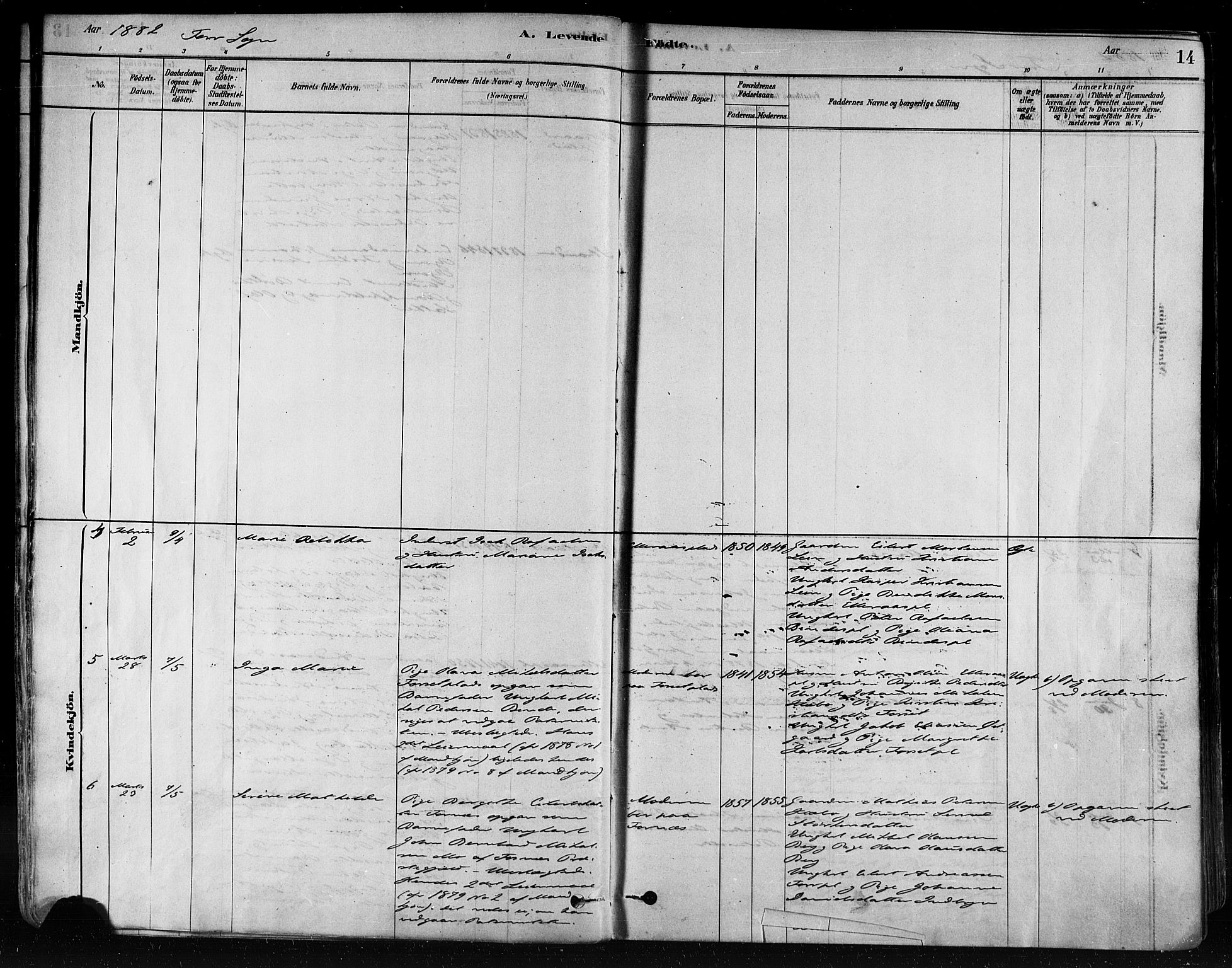 Ministerialprotokoller, klokkerbøker og fødselsregistre - Nord-Trøndelag, SAT/A-1458/746/L0448: Ministerialbok nr. 746A07 /1, 1878-1900, s. 14