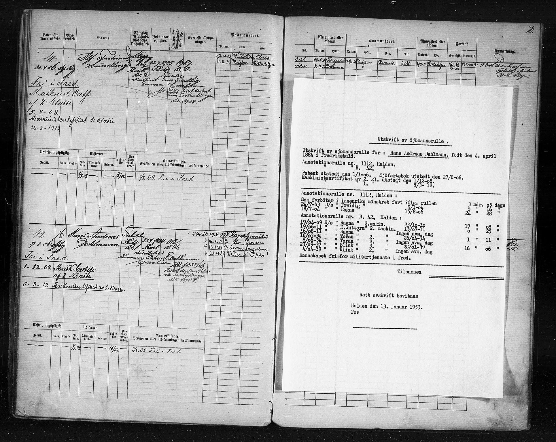 Halden mønstringskontor, SAO/A-10569a/F/Fc/Fcd/L0003: Annotasjons- og hovedrulle for maskinister og fyrbøtere, 1876-1918, s. 30