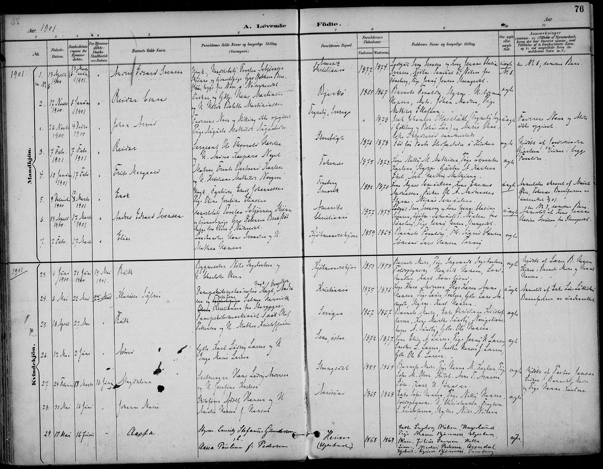 Nøtterøy kirkebøker, AV/SAKO-A-354/F/Fa/L0009: Ministerialbok nr. I 9, 1894-1907, s. 76