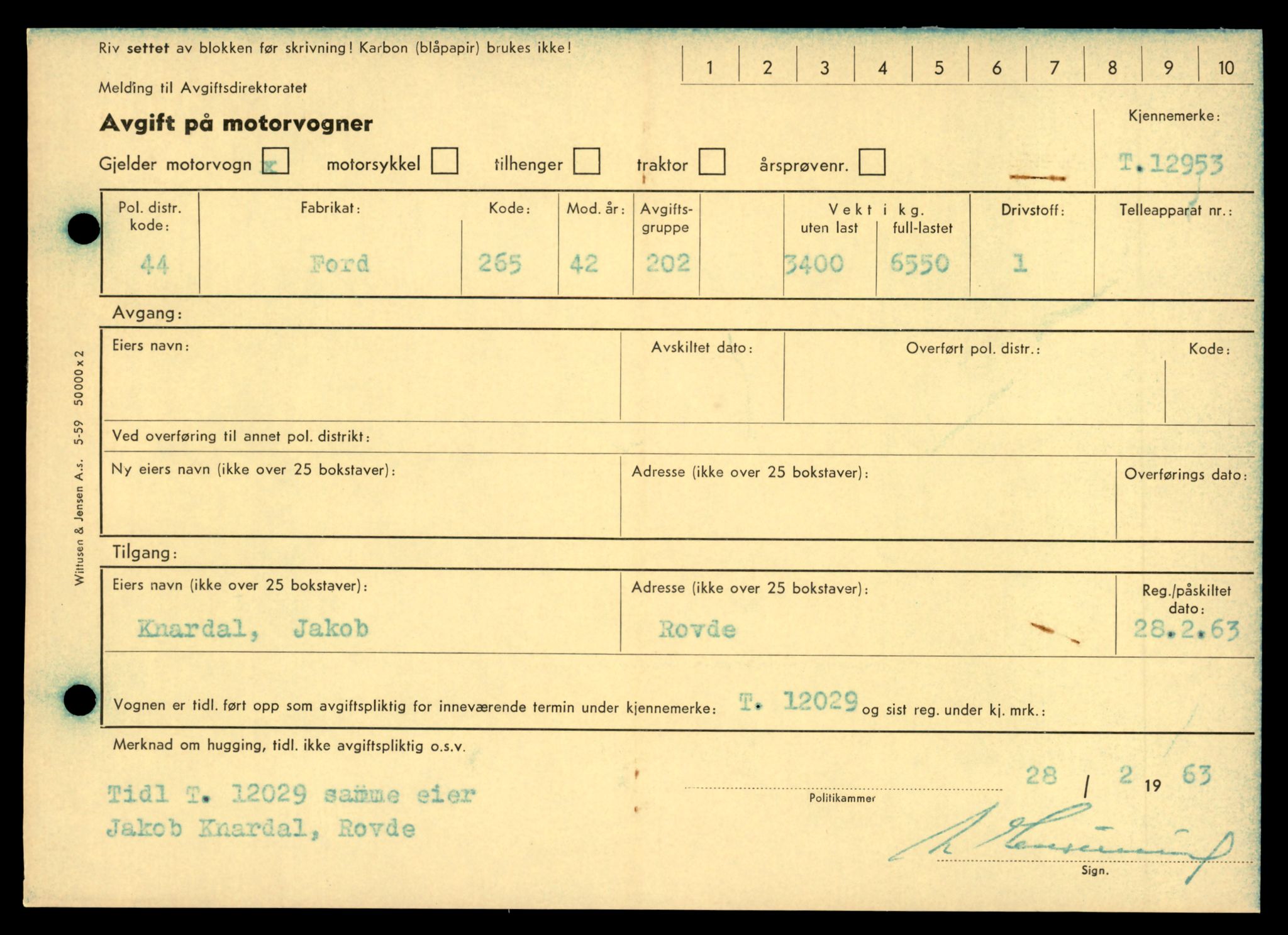 Møre og Romsdal vegkontor - Ålesund trafikkstasjon, AV/SAT-A-4099/F/Fe/L0036: Registreringskort for kjøretøy T 12831 - T 13030, 1927-1998, s. 1871