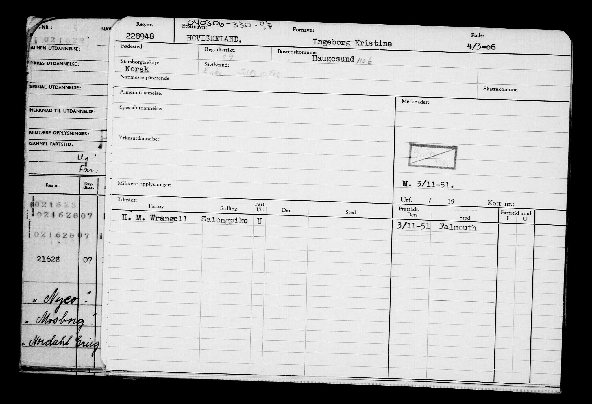 Direktoratet for sjømenn, AV/RA-S-3545/G/Gb/L0064: Hovedkort, 1906, s. 39