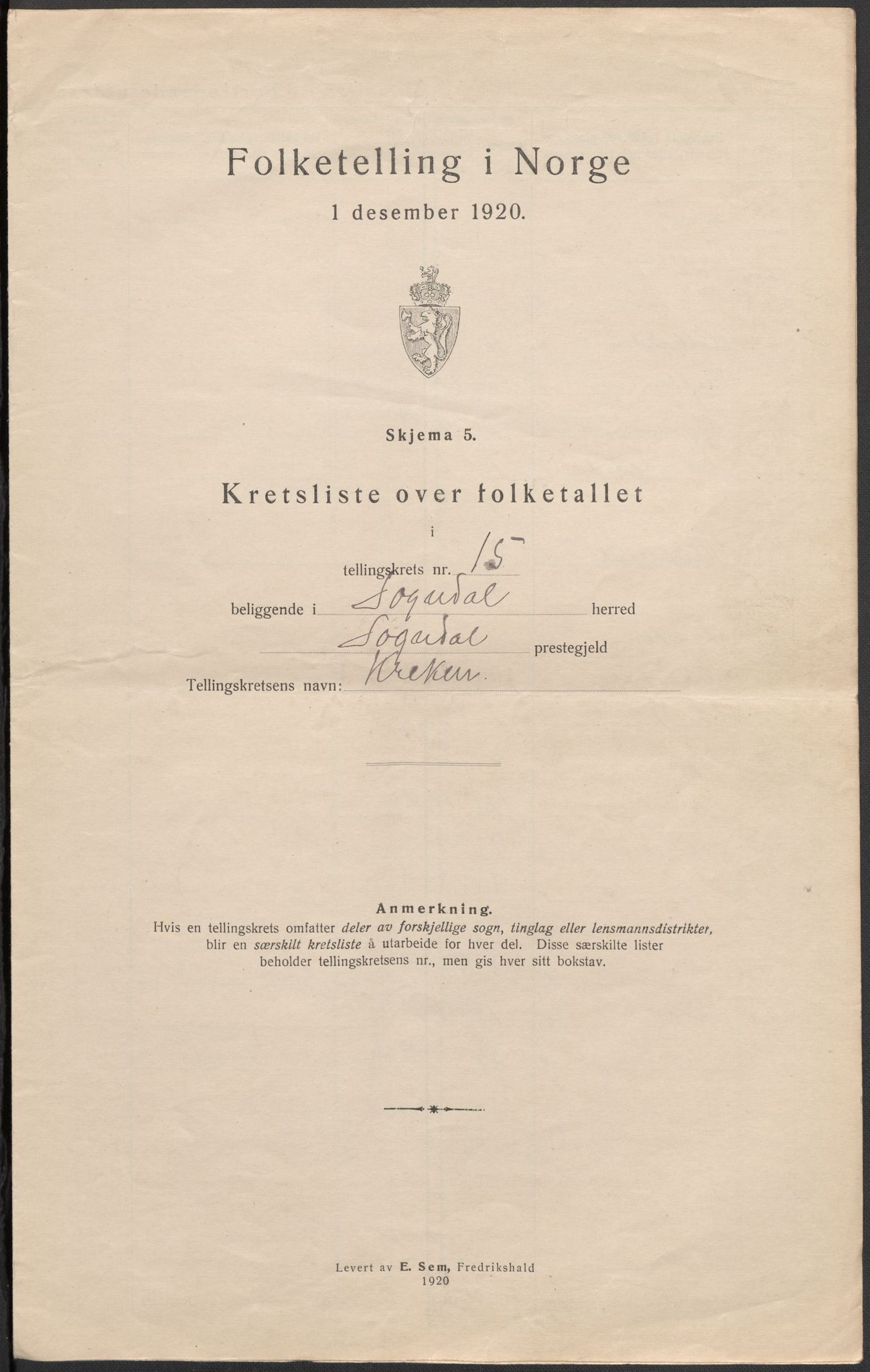 SAB, Folketelling 1920 for 1420 Sogndal herred, 1920, s. 47