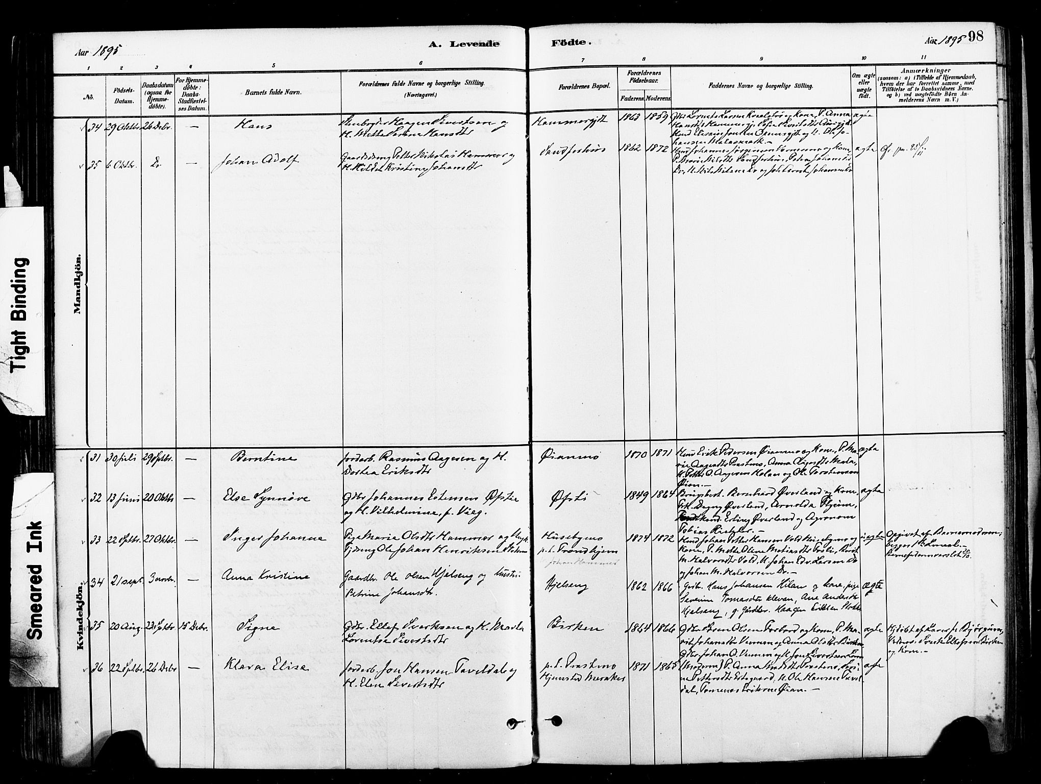 Ministerialprotokoller, klokkerbøker og fødselsregistre - Nord-Trøndelag, SAT/A-1458/709/L0077: Ministerialbok nr. 709A17, 1880-1895, s. 98