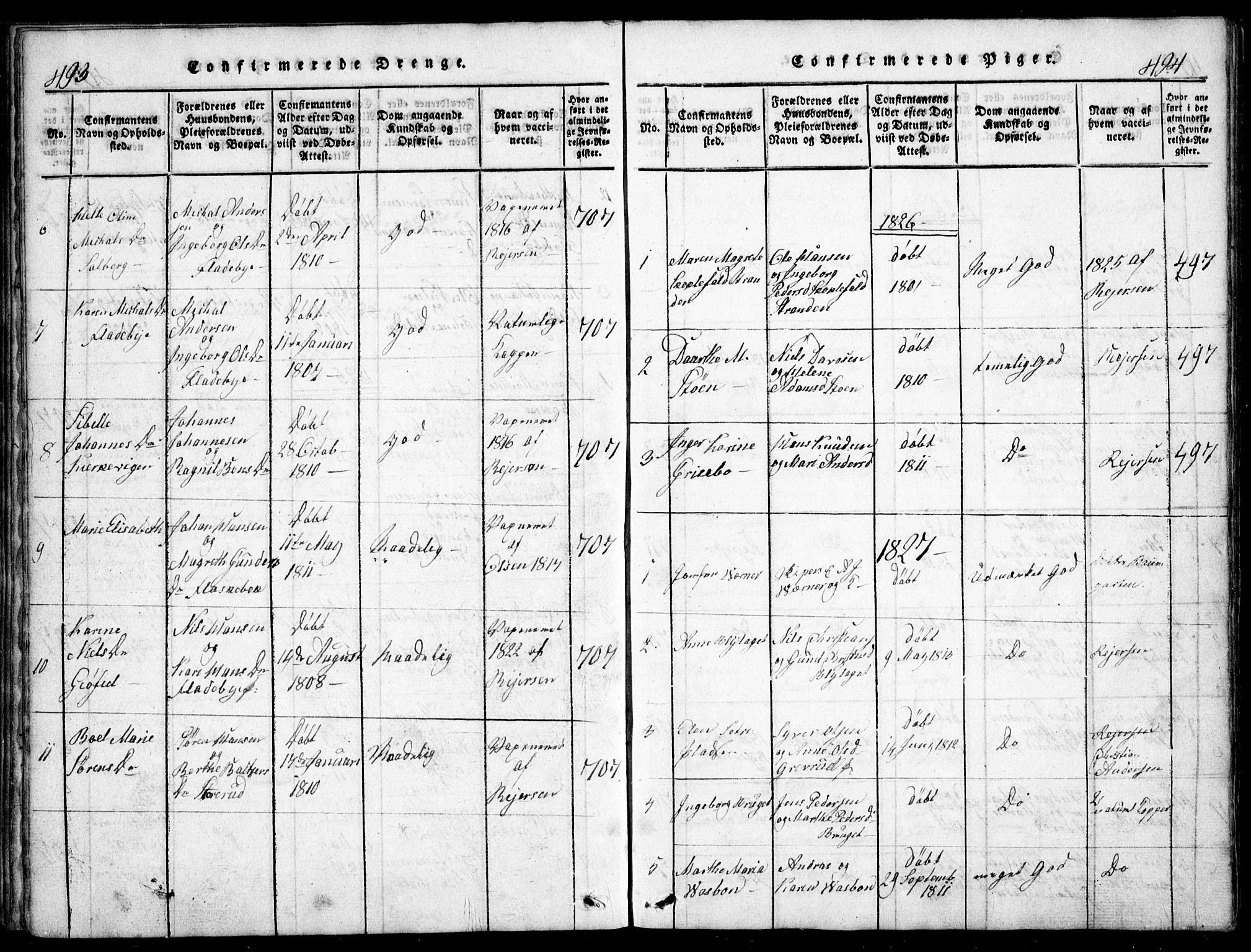 Nesodden prestekontor Kirkebøker, AV/SAO-A-10013/G/Ga/L0001: Klokkerbok nr. I 1, 1814-1847, s. 493-494
