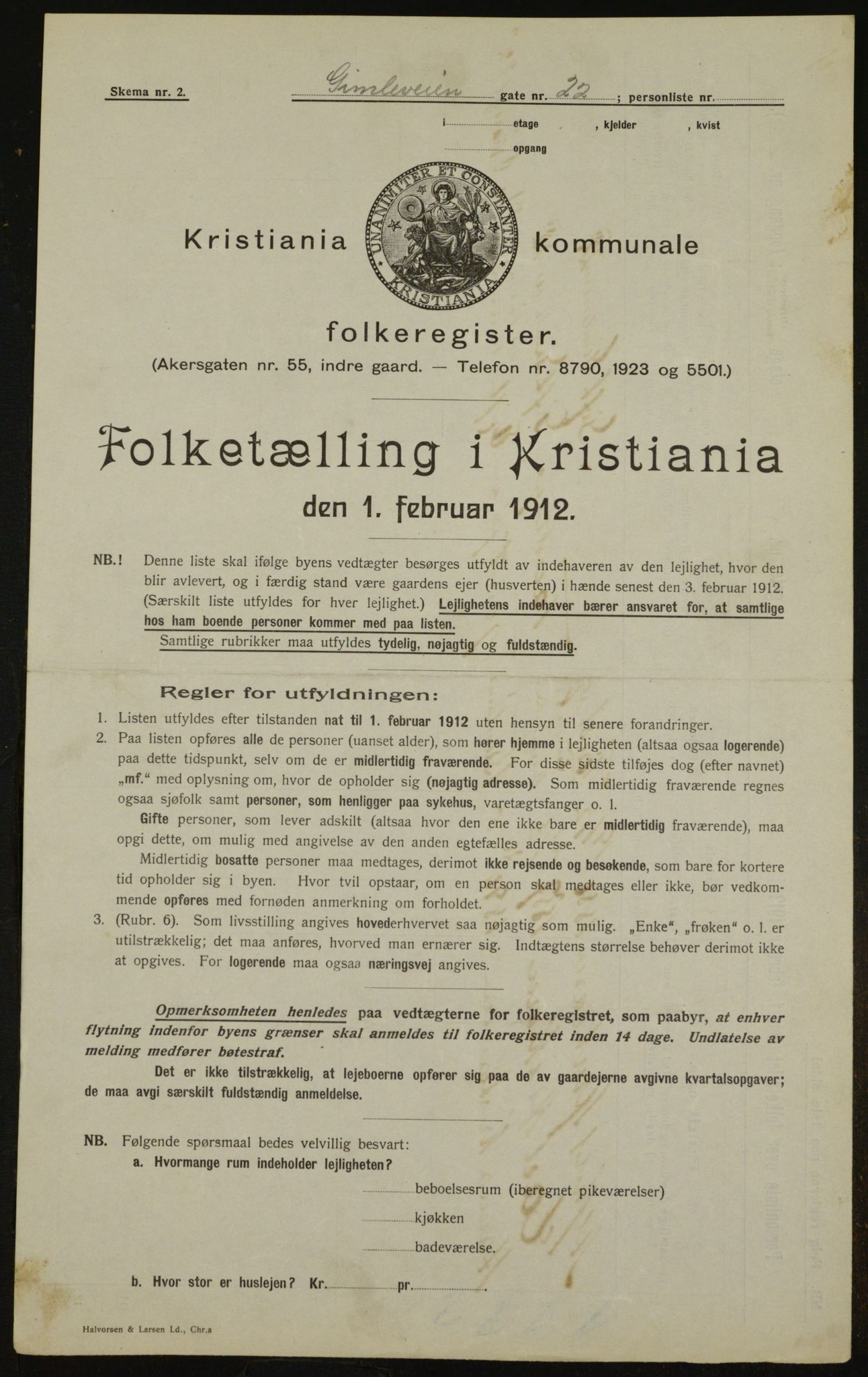 OBA, Kommunal folketelling 1.2.1912 for Kristiania, 1912, s. 29105