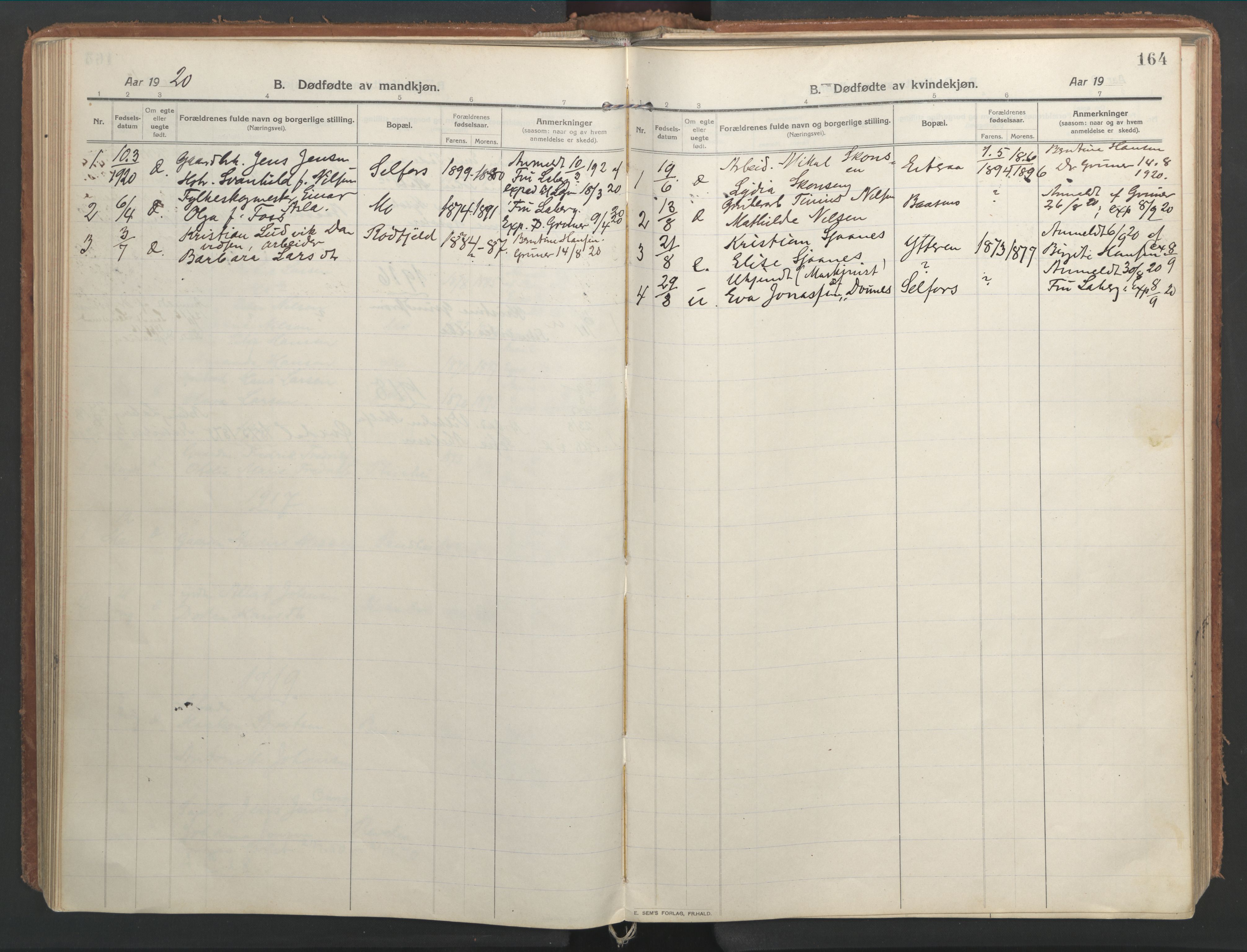 Ministerialprotokoller, klokkerbøker og fødselsregistre - Nordland, AV/SAT-A-1459/827/L0404: Ministerialbok nr. 827A16, 1912-1925, s. 164