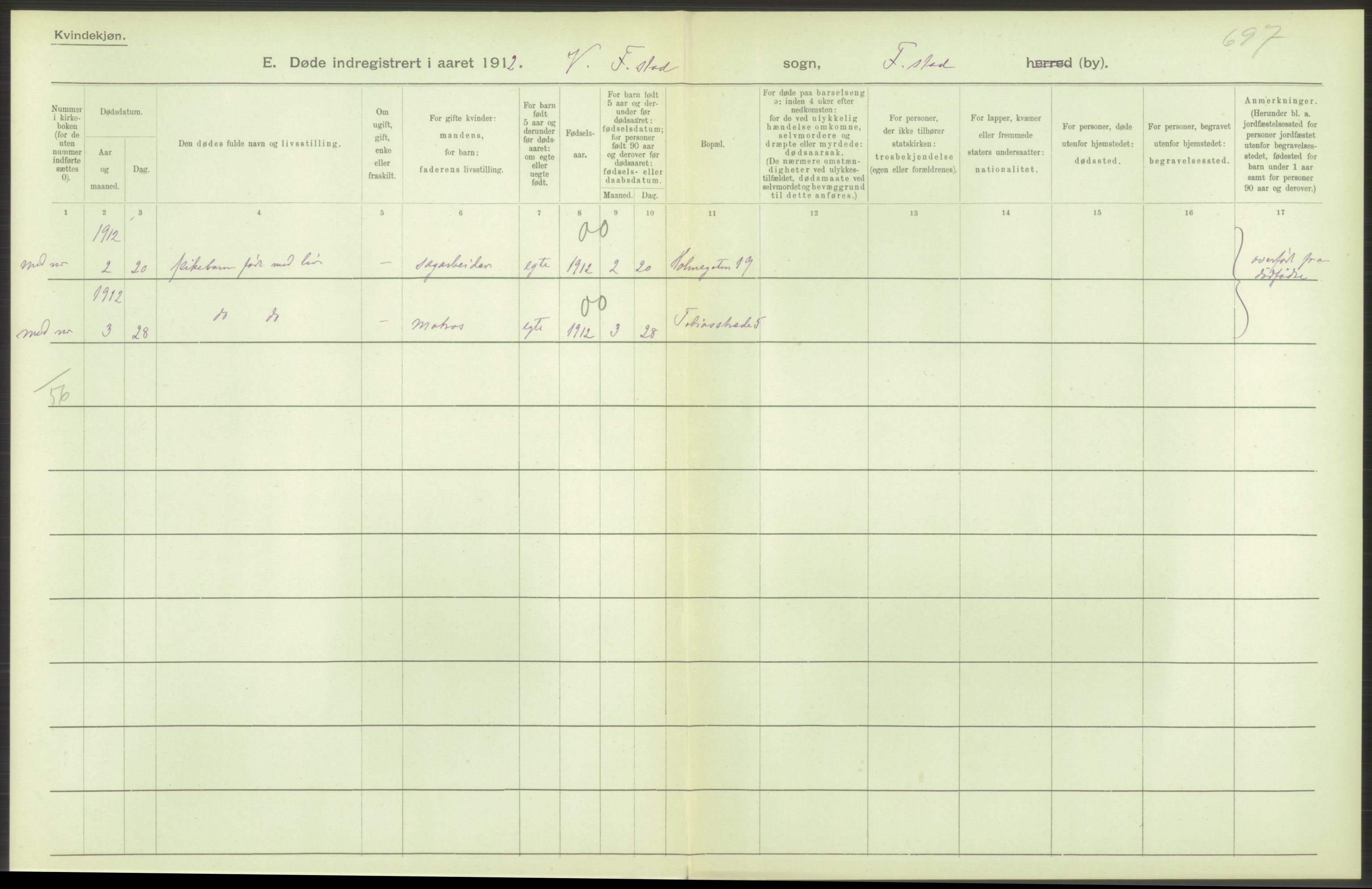 Statistisk sentralbyrå, Sosiodemografiske emner, Befolkning, AV/RA-S-2228/D/Df/Dfb/Dfbb/L0003: Smålenenes amt:  Døde. Bygder og byer., 1912, s. 98