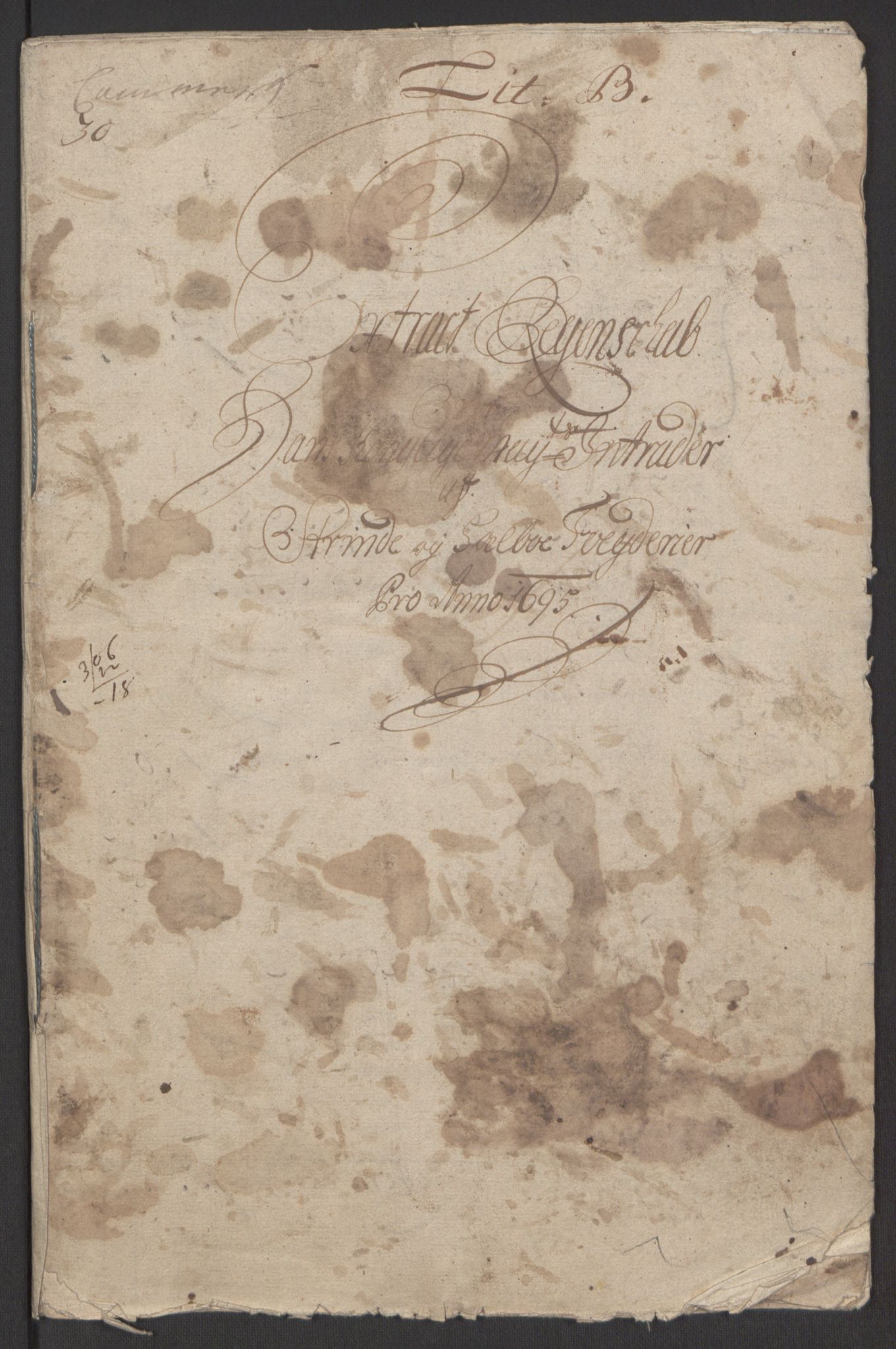 Rentekammeret inntil 1814, Reviderte regnskaper, Fogderegnskap, AV/RA-EA-4092/R61/L4105: Fogderegnskap Strinda og Selbu, 1695, s. 3