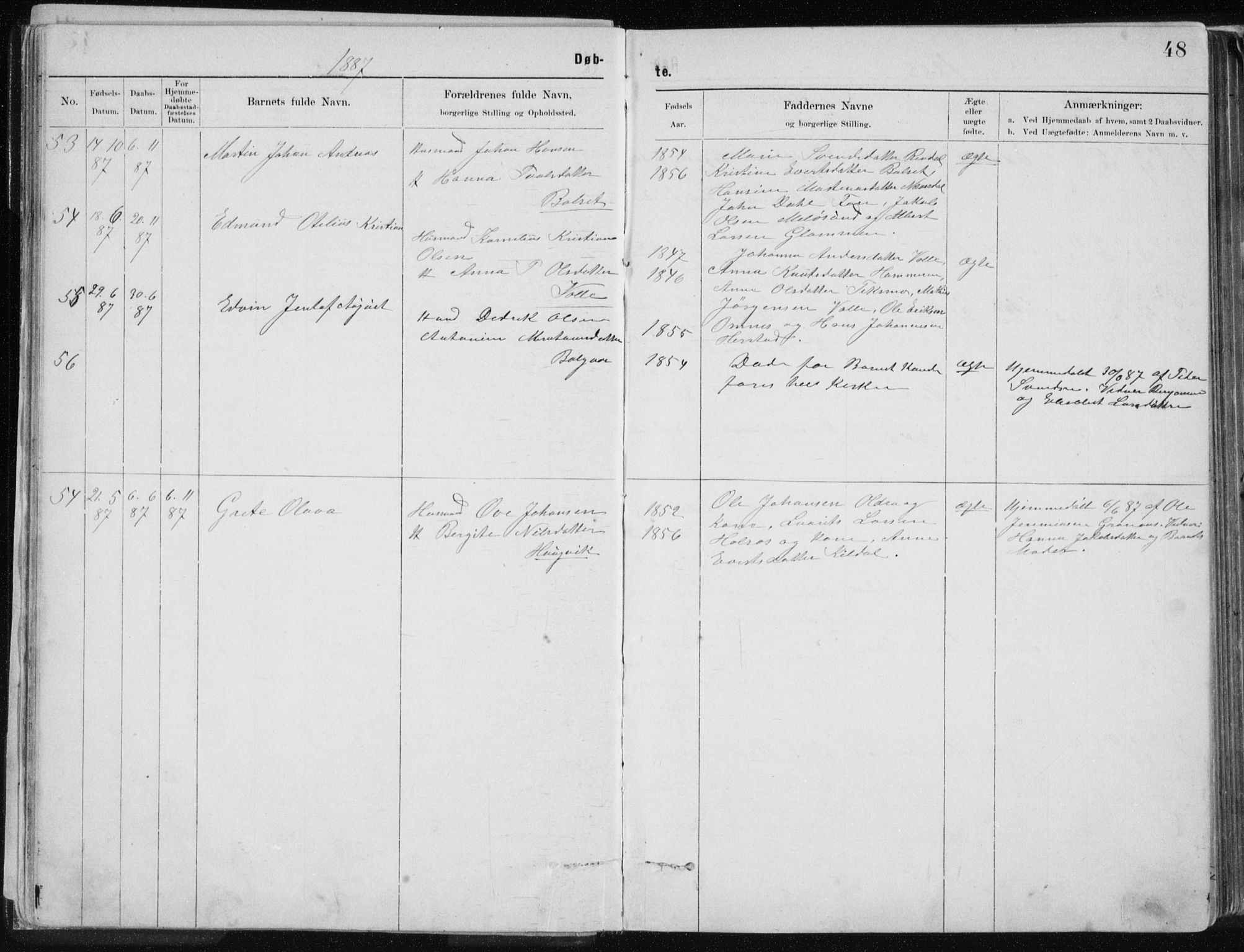 Ministerialprotokoller, klokkerbøker og fødselsregistre - Nordland, SAT/A-1459/843/L0636: Klokkerbok nr. 843C05, 1884-1909, s. 48