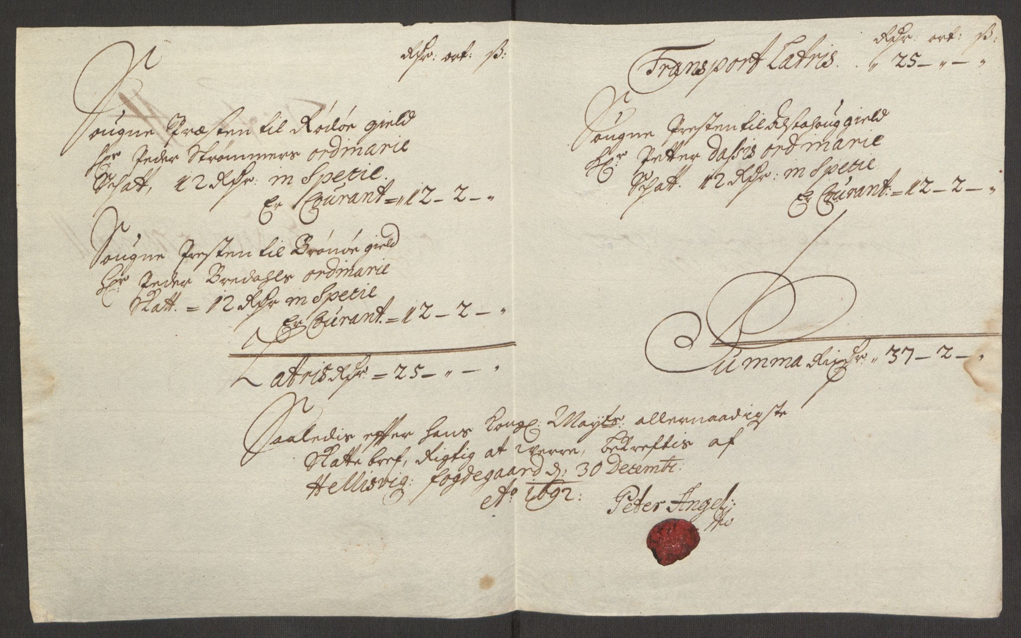 Rentekammeret inntil 1814, Reviderte regnskaper, Fogderegnskap, RA/EA-4092/R65/L4504: Fogderegnskap Helgeland, 1691-1692, s. 310