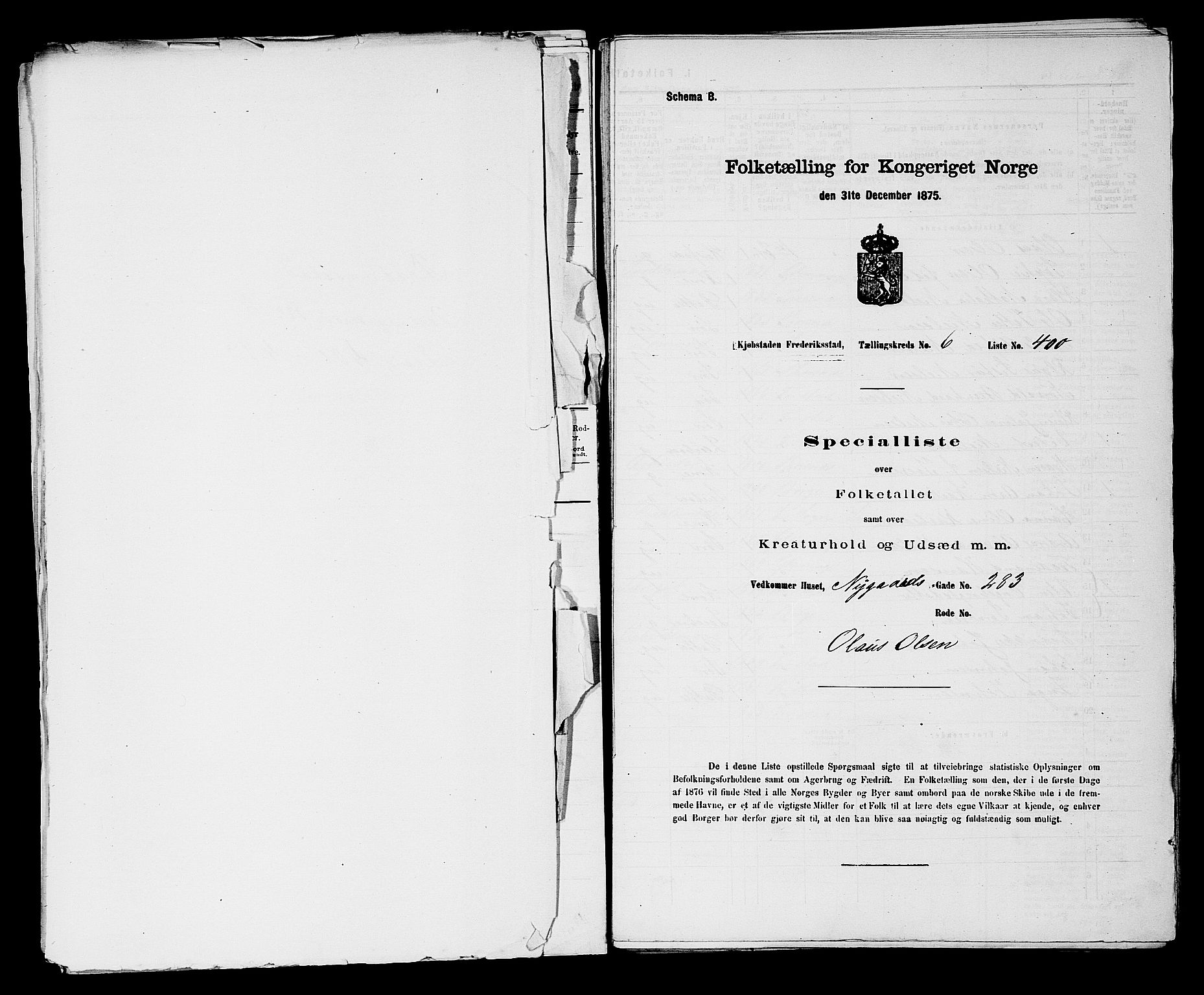 RA, Folketelling 1875 for 0103B Fredrikstad prestegjeld, Fredrikstad kjøpstad, 1875, s. 940