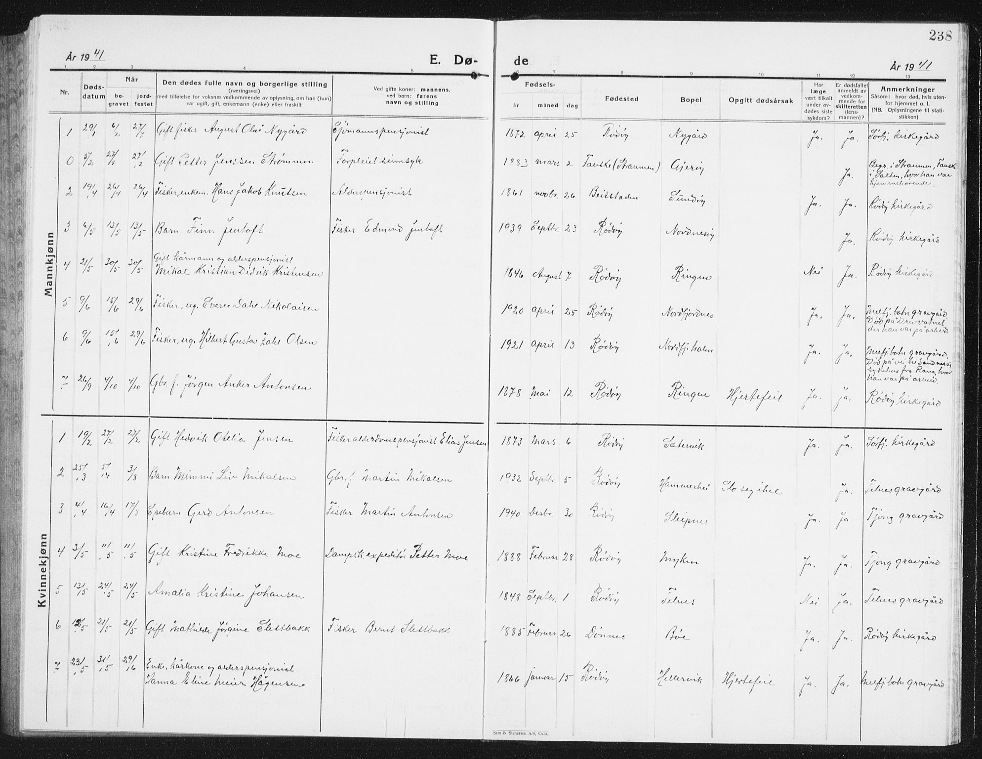 Ministerialprotokoller, klokkerbøker og fødselsregistre - Nordland, AV/SAT-A-1459/841/L0622: Klokkerbok nr. 841C06, 1924-1942, s. 238