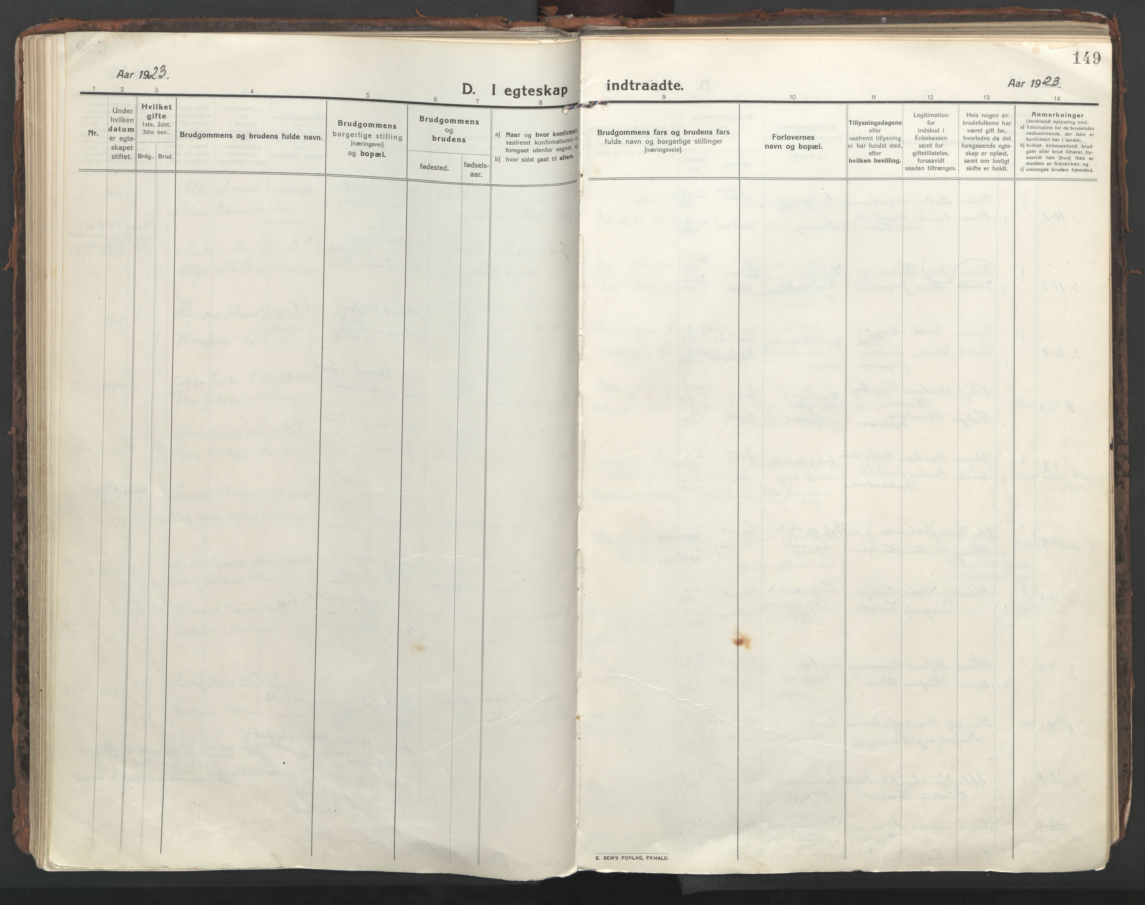 Ministerialprotokoller, klokkerbøker og fødselsregistre - Nordland, SAT/A-1459/861/L0872: Ministerialbok nr. 861A07, 1915-1924, s. 149