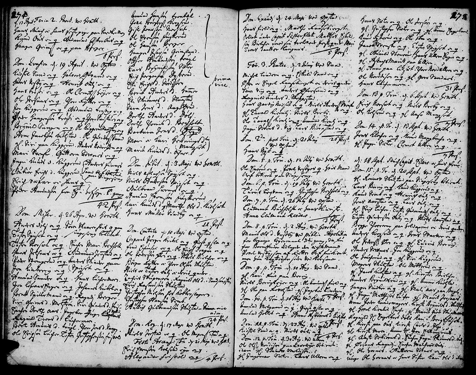Strøm-Odalen prestekontor, AV/SAH-PREST-028/H/Ha/Haa/L0001: Ministerialbok nr. 1, 1689-1715, s. 174-175