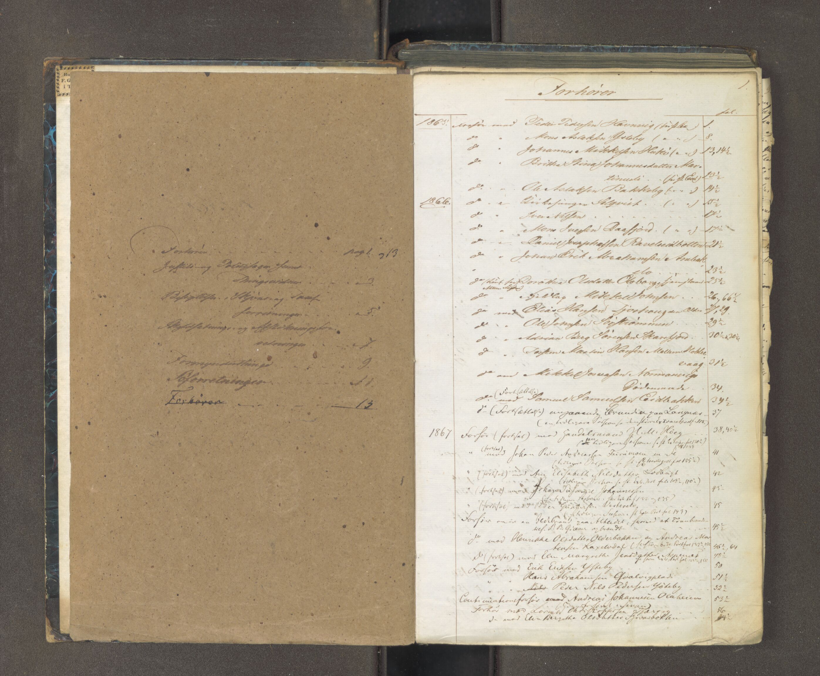Tromsø sorenskriveri 1855-, AV/SATØ-S-0050/F/Fe/L0128: Ekstrarettsprotokoll med register, 1865-1872
