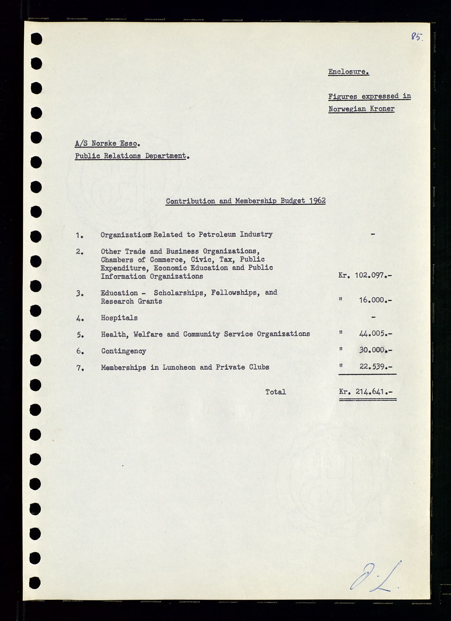 Pa 0982 - Esso Norge A/S, AV/SAST-A-100448/A/Aa/L0001/0002: Den administrerende direksjon Board minutes (styrereferater) / Den administrerende direksjon Board minutes (styrereferater), 1960-1961, s. 134