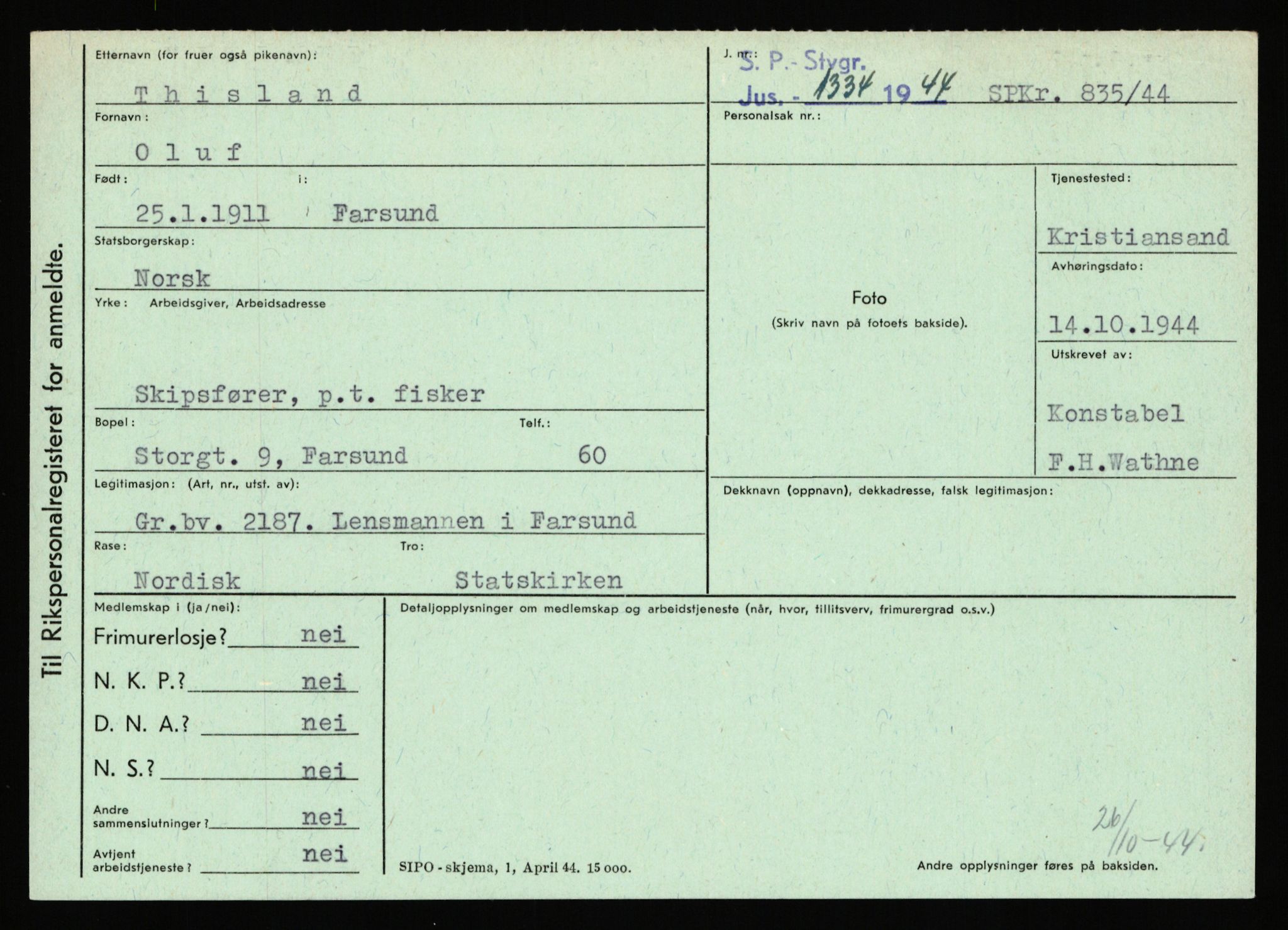 Statspolitiet - Hovedkontoret / Osloavdelingen, AV/RA-S-1329/C/Ca/L0015: Svea - Tøsse, 1943-1945, s. 2400