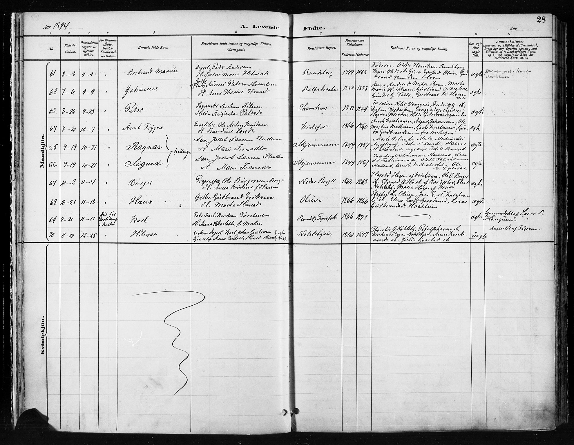Jevnaker prestekontor, AV/SAH-PREST-116/H/Ha/Haa/L0009: Ministerialbok nr. 9, 1891-1901, s. 28
