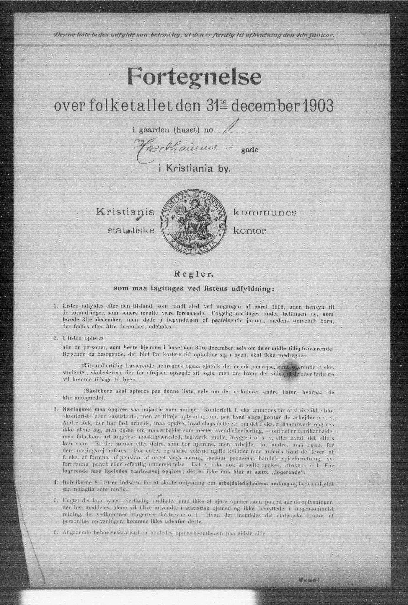 OBA, Kommunal folketelling 31.12.1903 for Kristiania kjøpstad, 1903, s. 7228