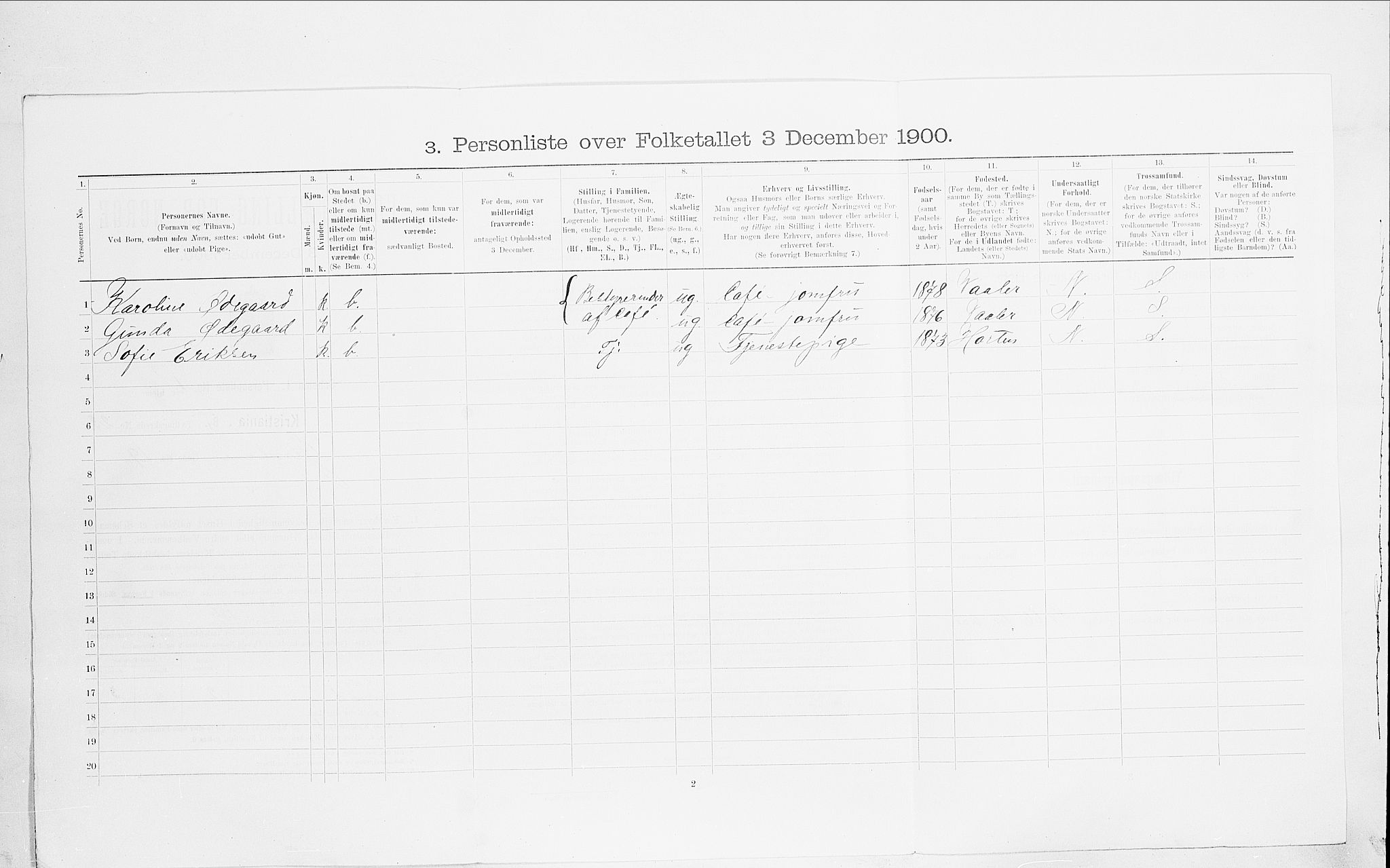 SAO, Folketelling 1900 for 0301 Kristiania kjøpstad, 1900, s. 102479