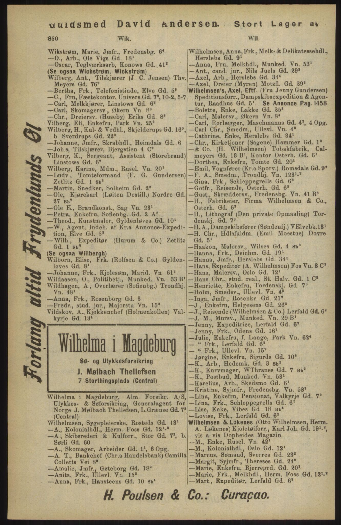 Kristiania/Oslo adressebok, PUBL/-, 1904, s. 850