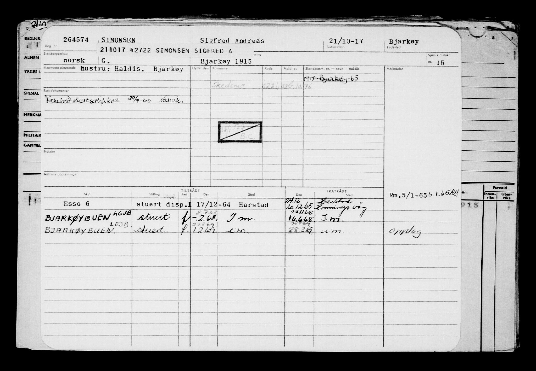 Direktoratet for sjømenn, AV/RA-S-3545/G/Gb/L0152: Hovedkort, 1917, s. 647