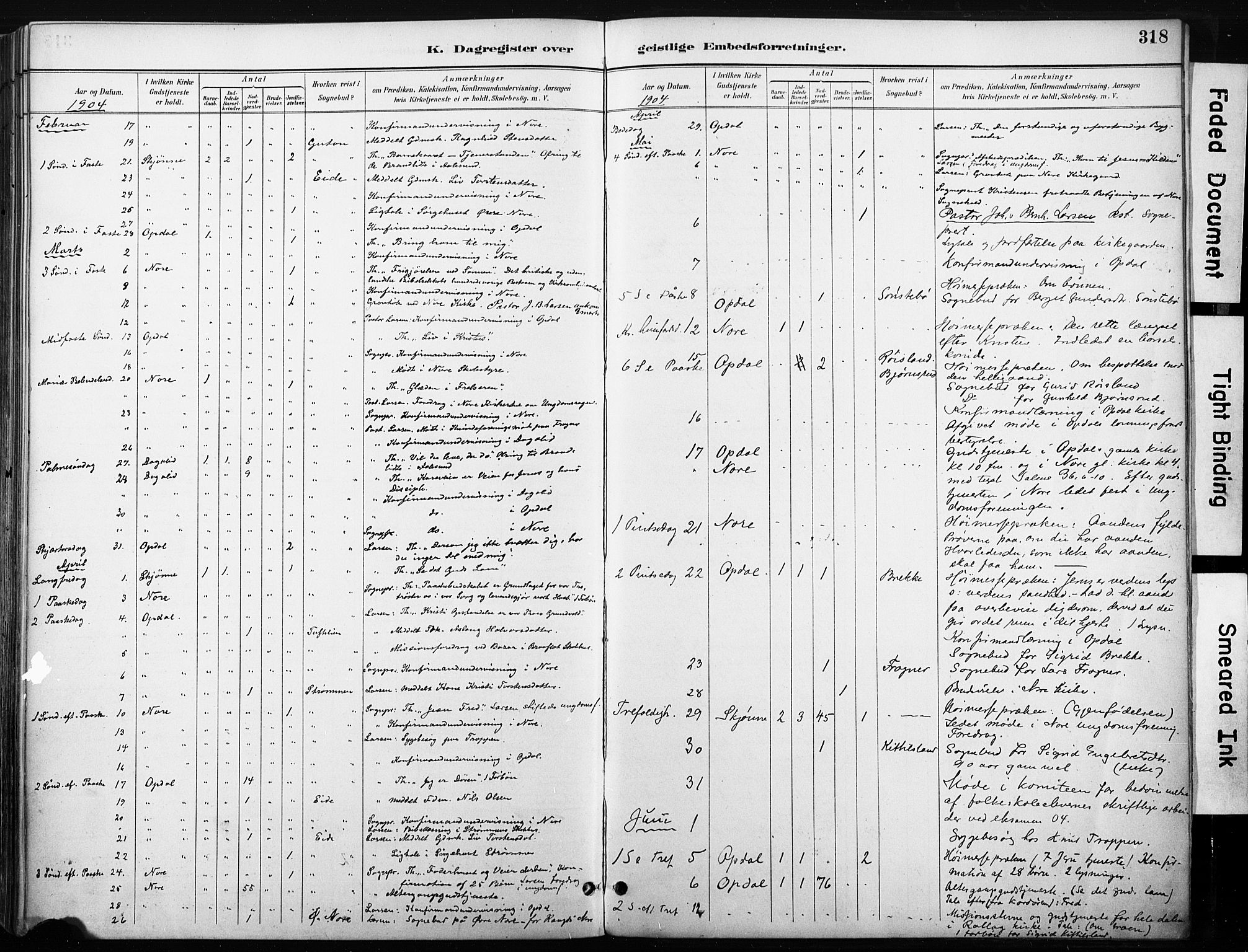 Nore kirkebøker, AV/SAKO-A-238/F/Fb/L0002: Ministerialbok nr. II 2, 1886-1906, s. 318