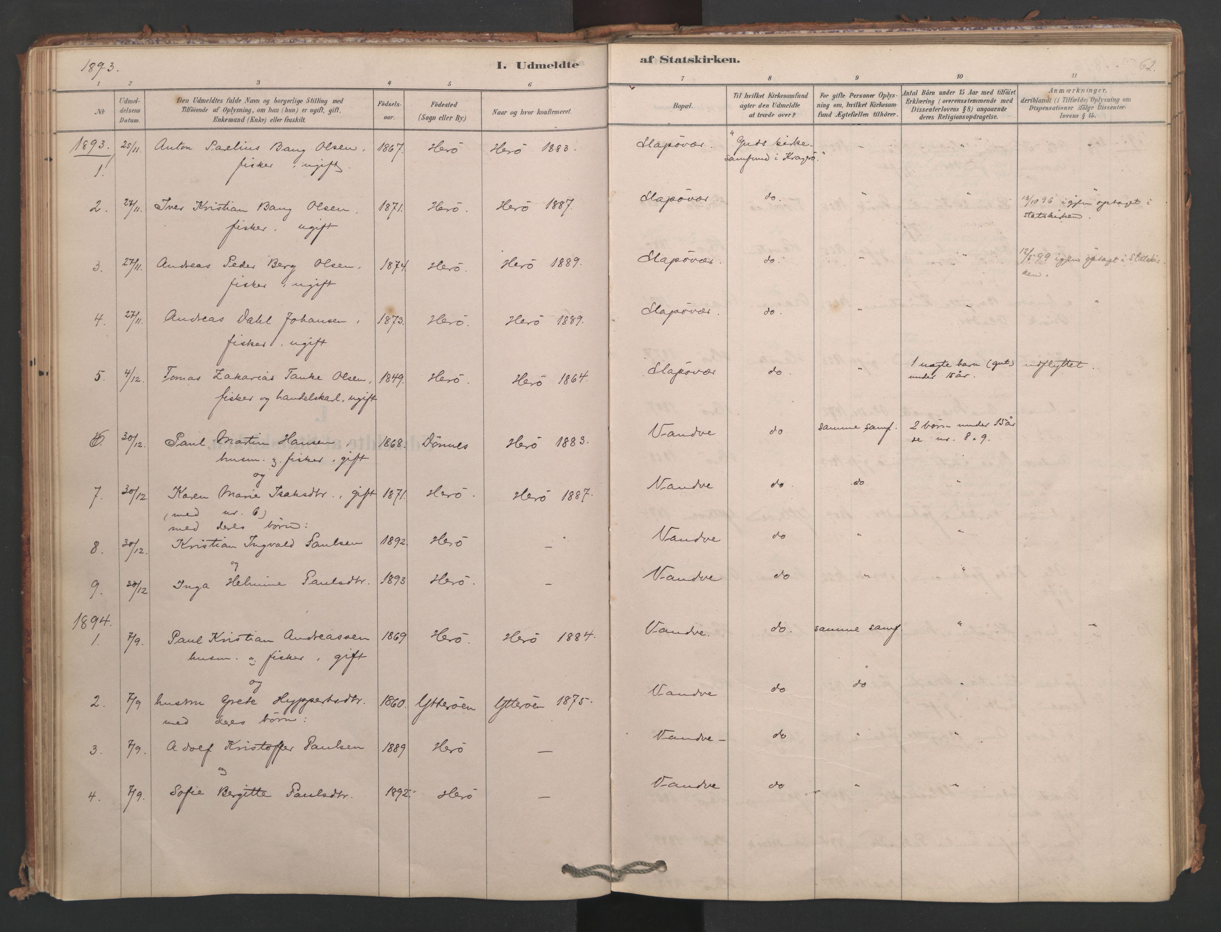 Ministerialprotokoller, klokkerbøker og fødselsregistre - Nordland, AV/SAT-A-1459/834/L0509: Ministerialbok nr. 834A07, 1878-1937, s. 62