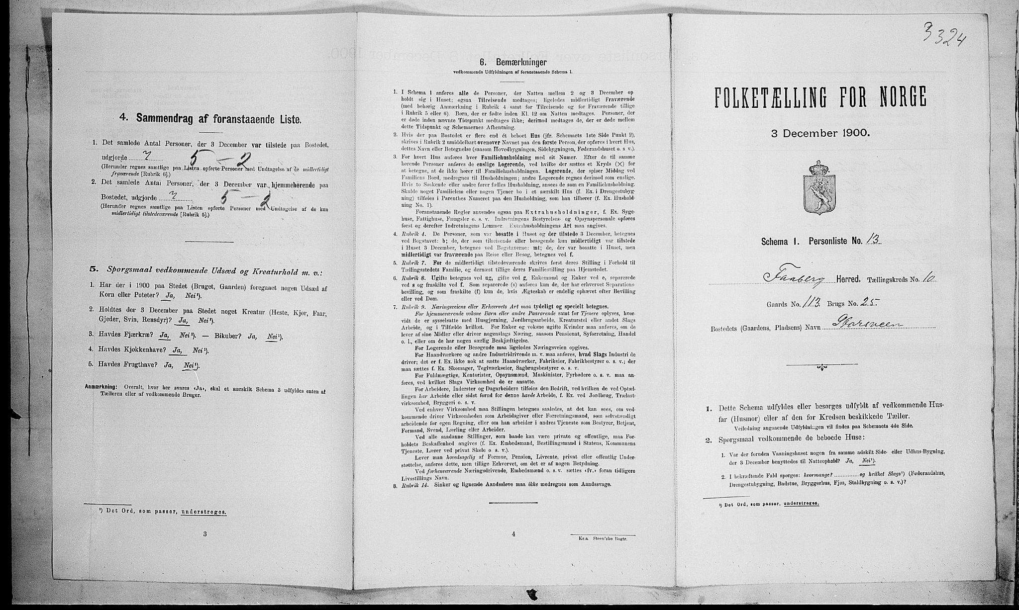 SAH, Folketelling 1900 for 0524 Fåberg herred, 1900, s. 1045