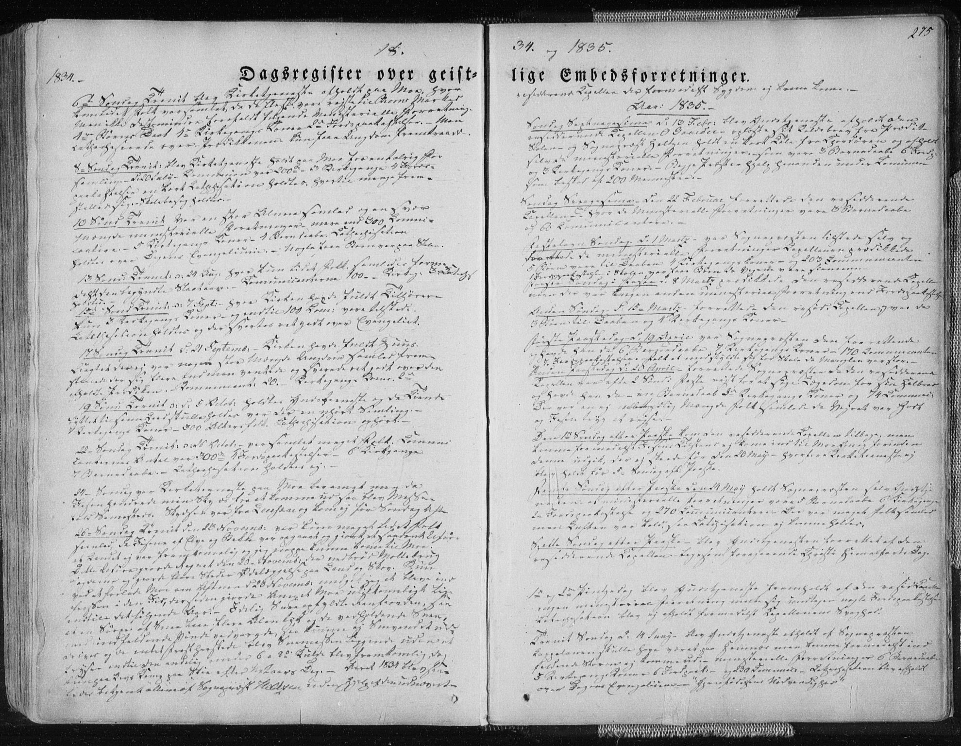 Ministerialprotokoller, klokkerbøker og fødselsregistre - Nordland, AV/SAT-A-1459/827/L0390: Ministerialbok nr. 827A02, 1826-1841, s. 275