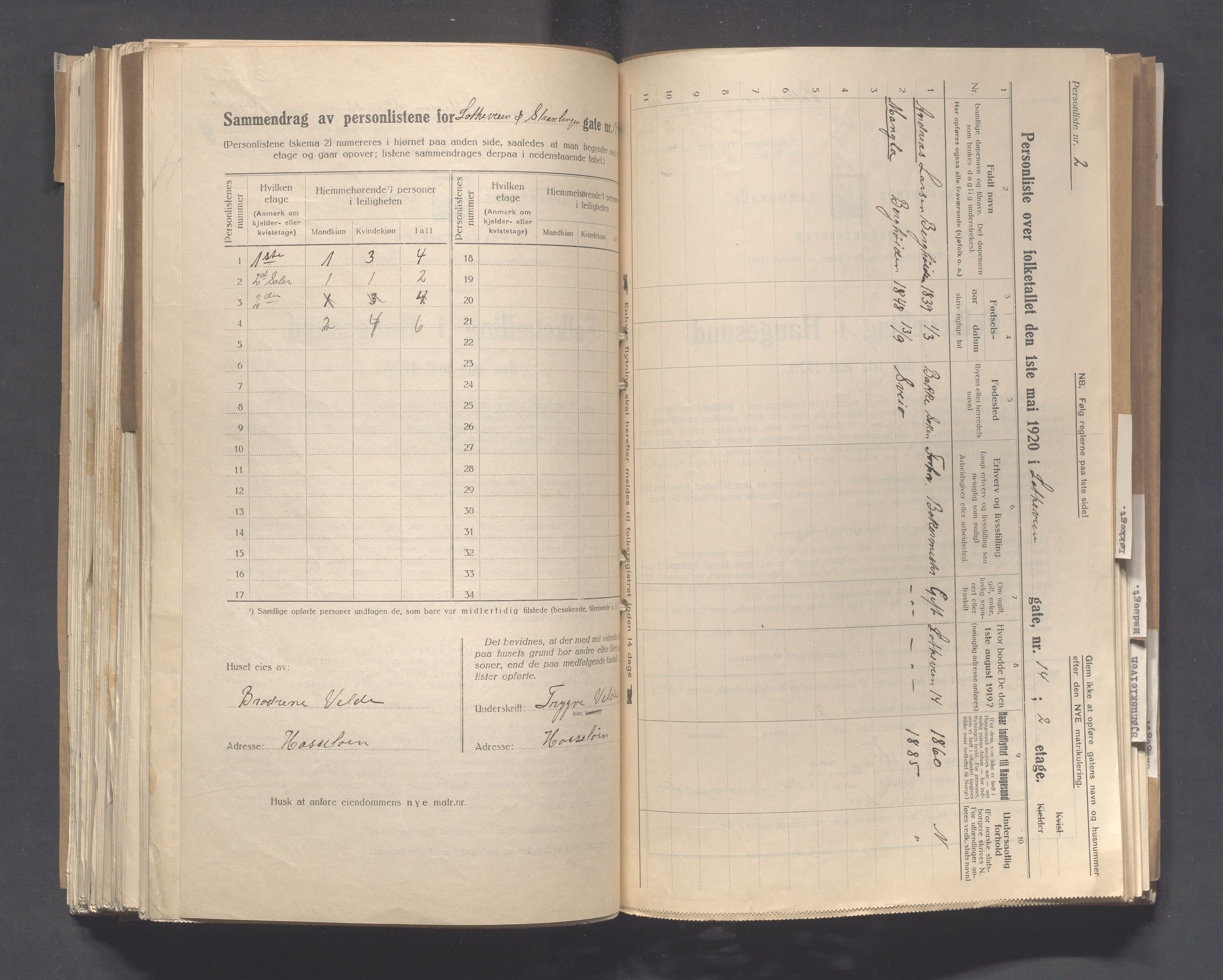 IKAR, Kommunal folketelling 1.5.1920 for Haugesund, 1920, s. 6205